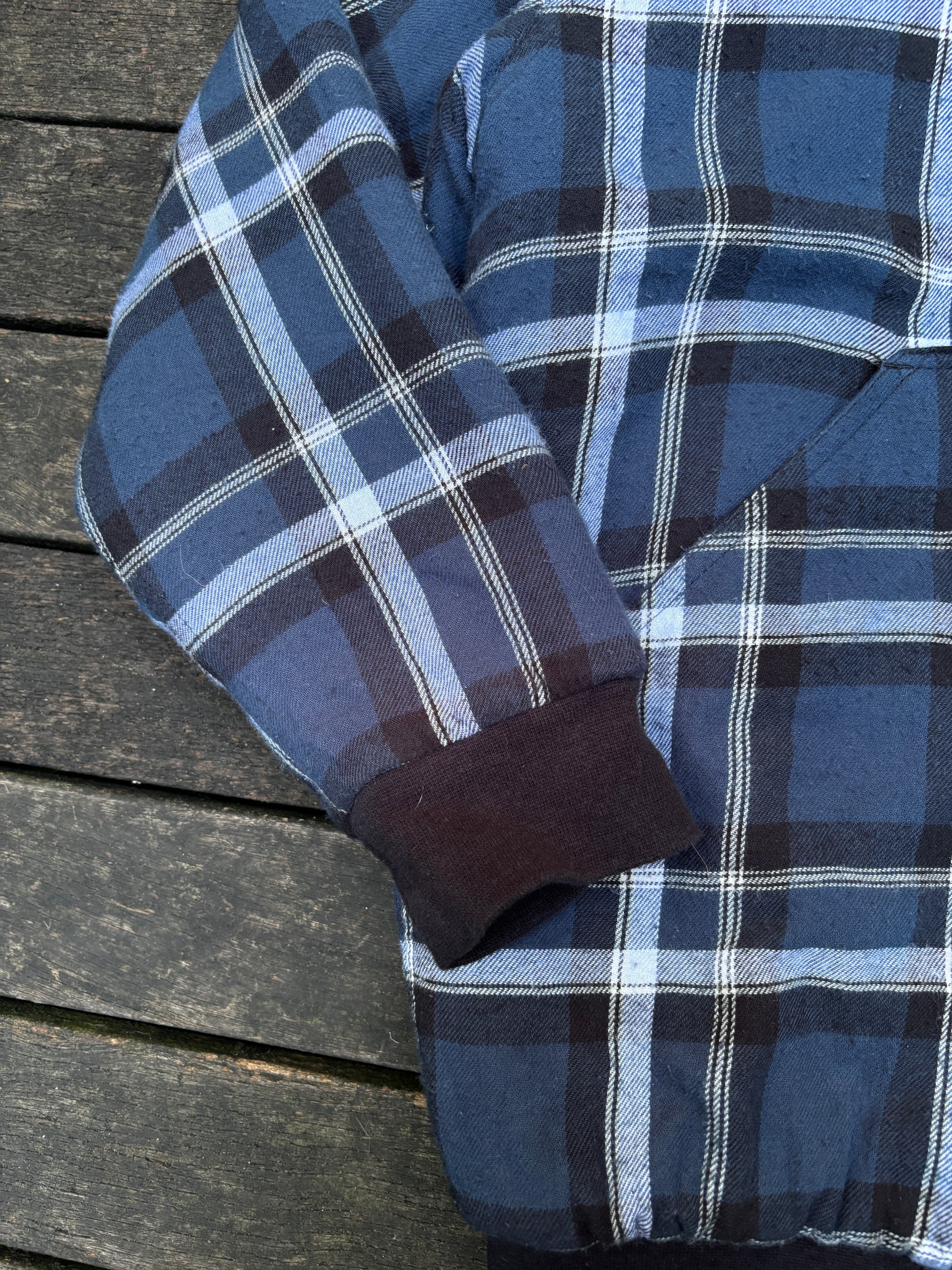 Dickies Flannel Jacket Size M Blue Quilted Workwear Hooded Coat
