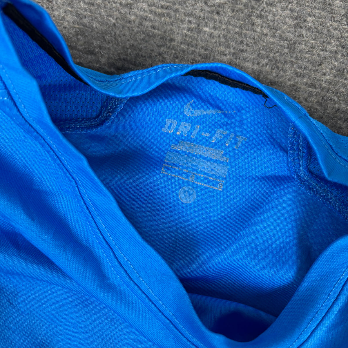 Nike Dri-Fit Running T-shirt Men's Small Blue Big Swoosh activewear