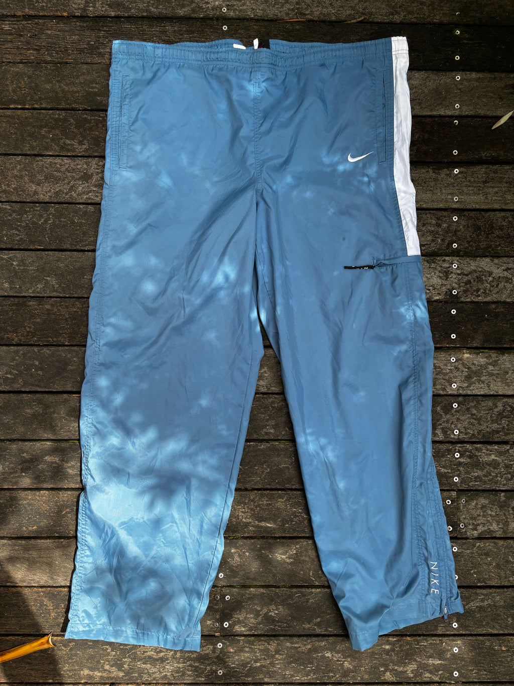 Vintage 90s Nike Track Pants Size L Baby Blue Nylon