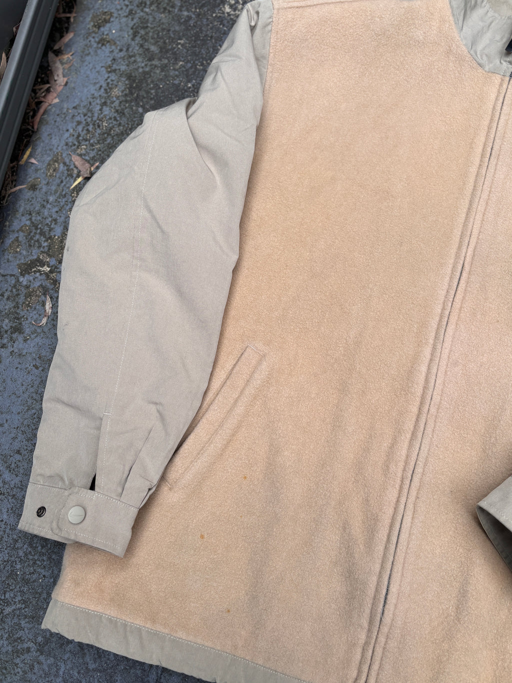 Vintage 90s Nike Golf Jacket Size XL Khaki Tan Textured Body 90s Logo Full Zip