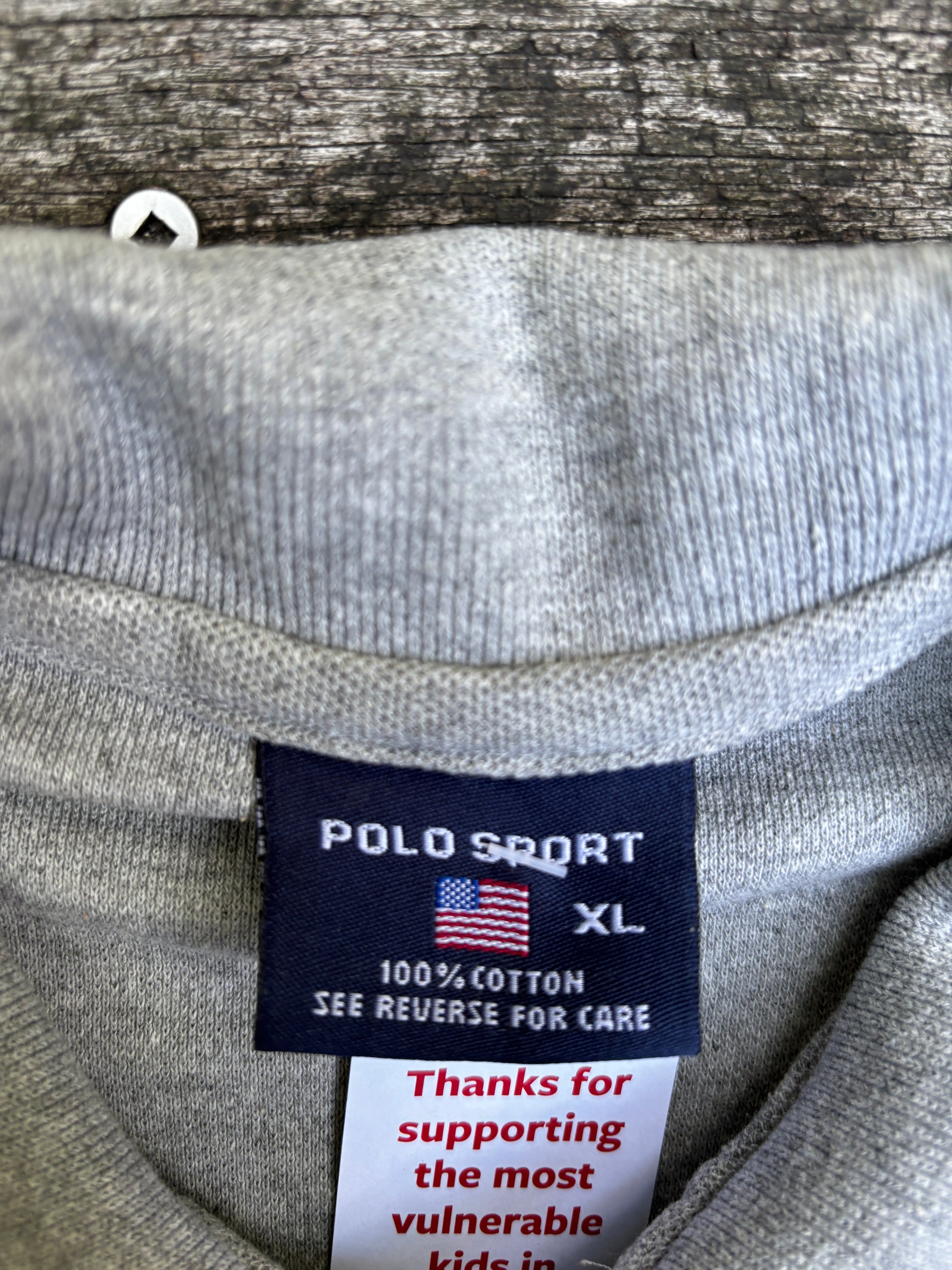 Vintage Polo Sport Polo Size XL Grey 90s