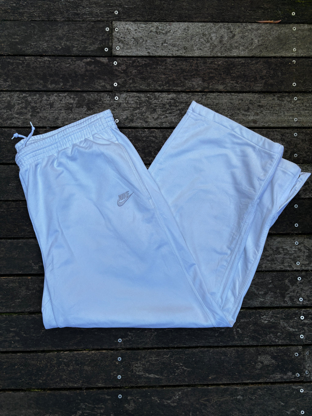Y2K Nike White Track Pants Size XXL Mesh Texture