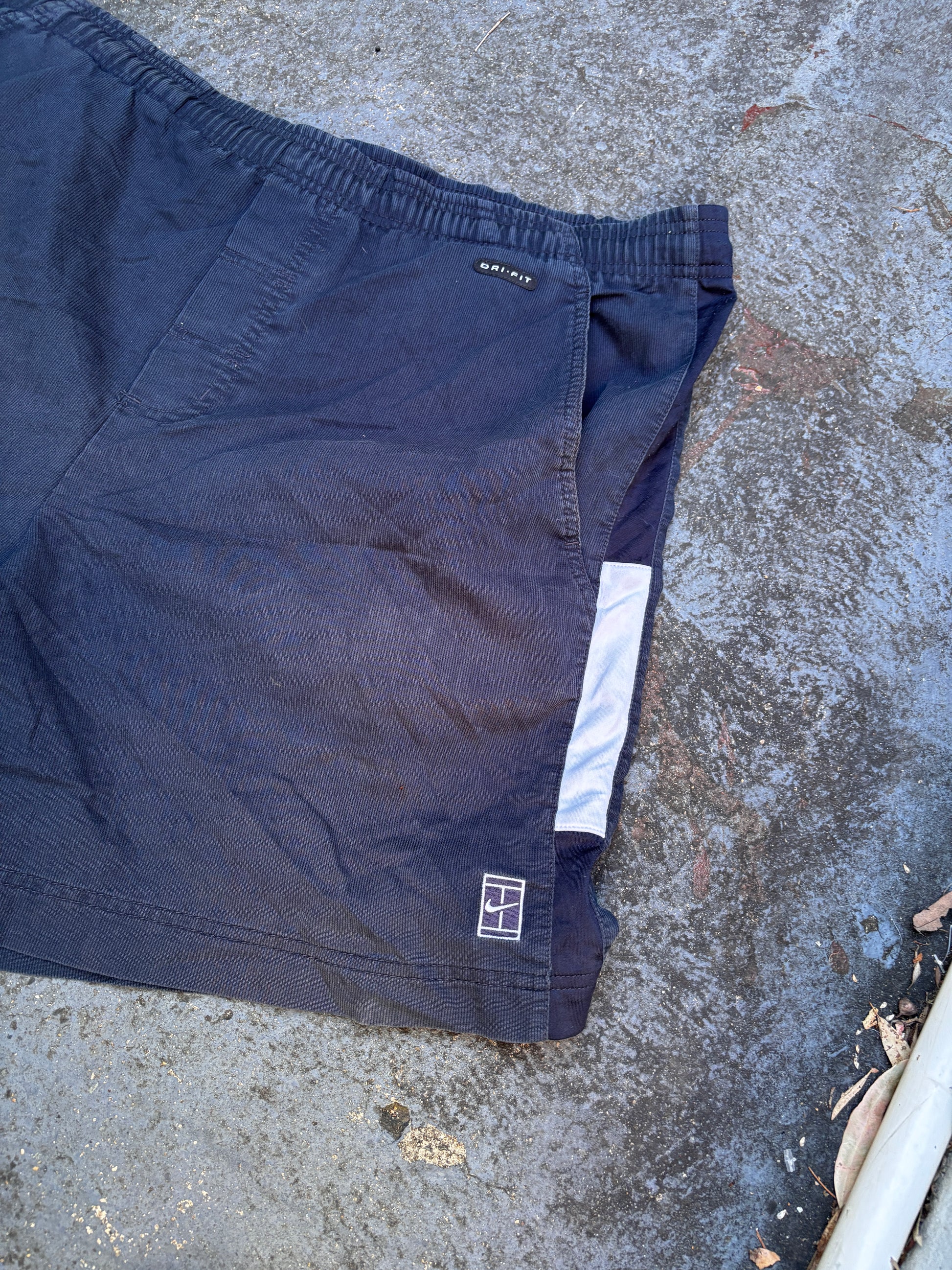 Vintage 90s Nike Court Corduroy Shorts Size L Navy White Detail Court Logo
