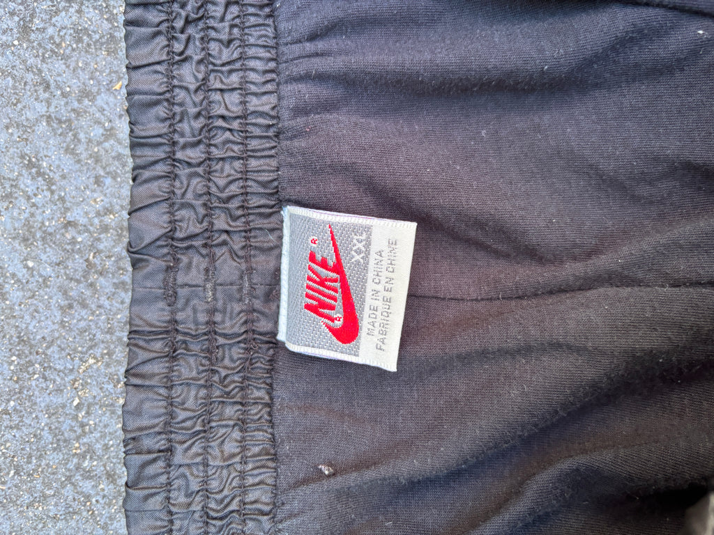 Vintage 80s Nike Track Pants XXL Black Fluro Ski Style Retro Nylon Windbreakers