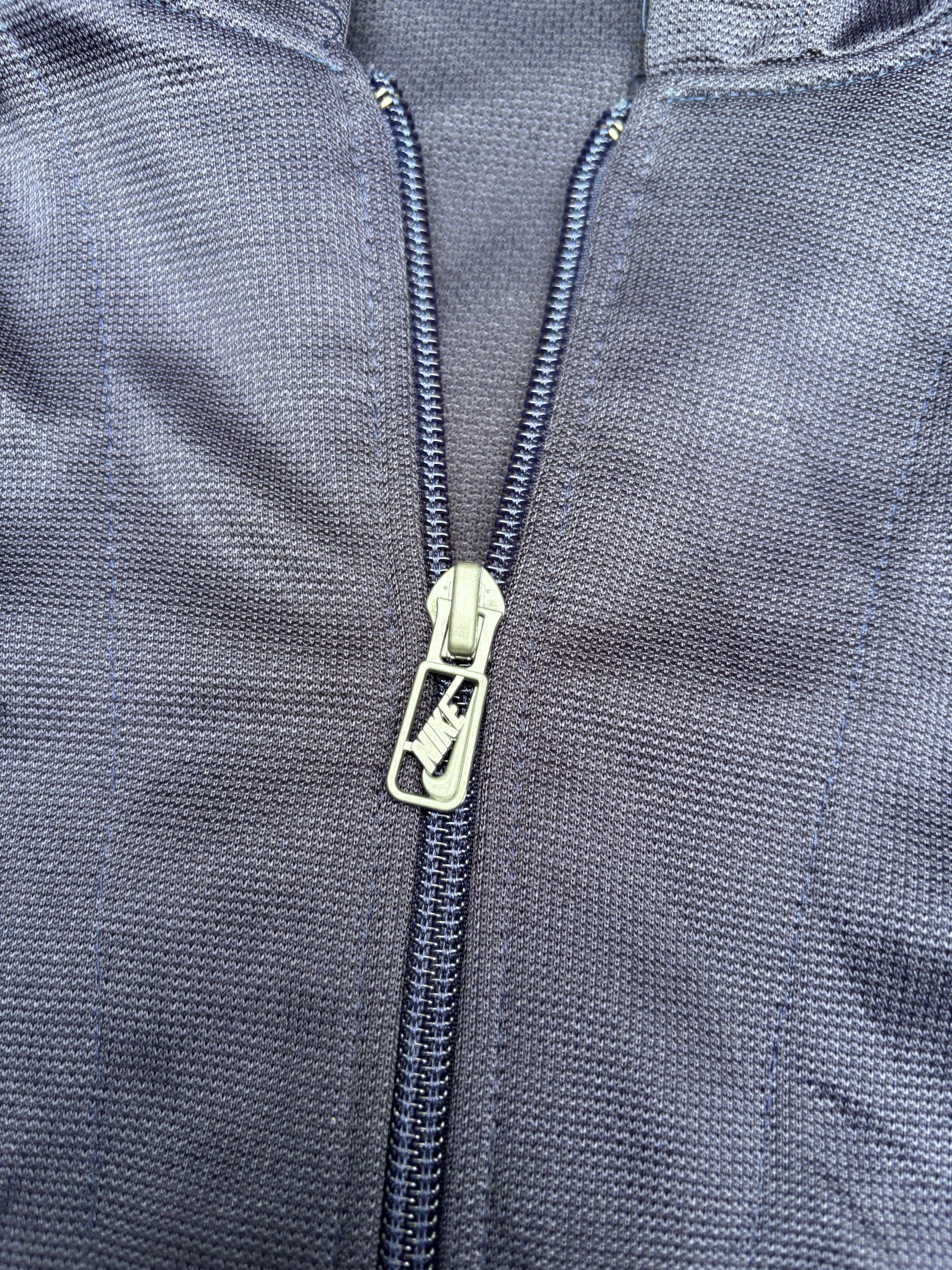 Vintage 90s Nike Anorak Hoodie Size M Navy White Swoosh Mesh Texture Pouch