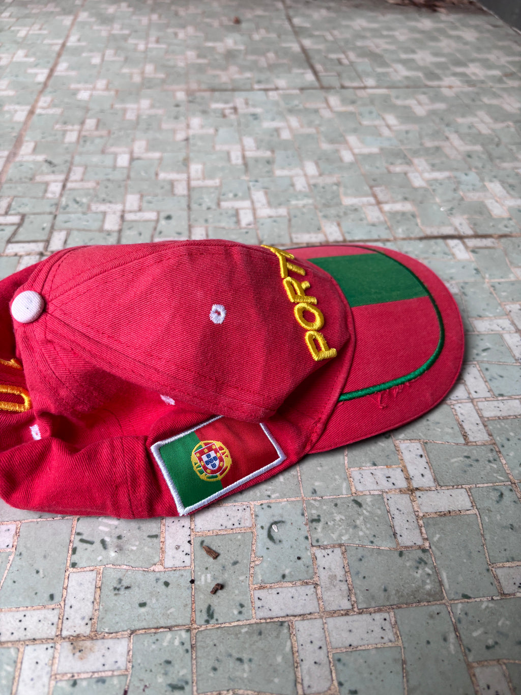 Portugal National Hat OSFM Red Football Supporter Cap