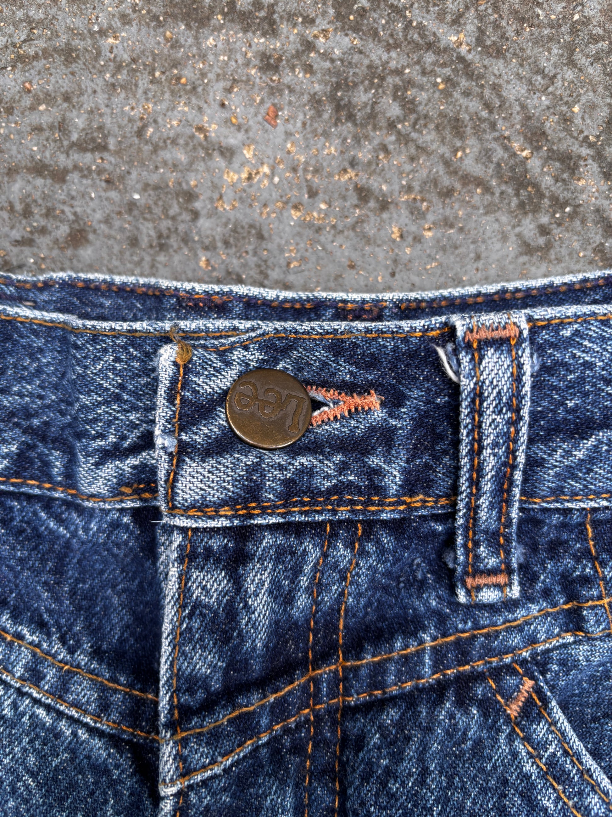 Vintage Lee Jeans Women’s AU 12 Blue White Tab MR Acid Wash Panels