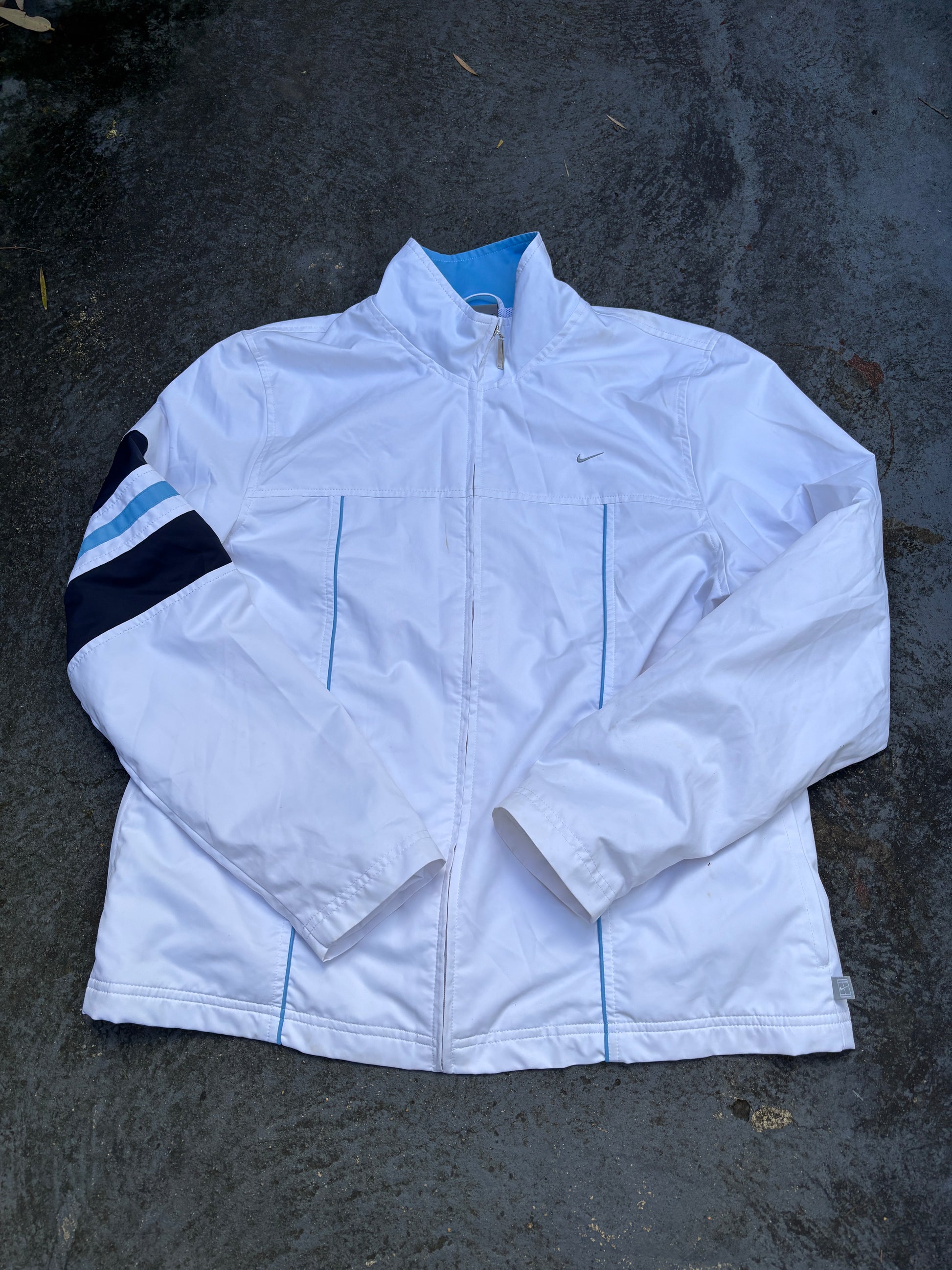 Vintage Y2K Nike Tracksuit Set Size XL White Blue Detail Jacket Blue Track Pants