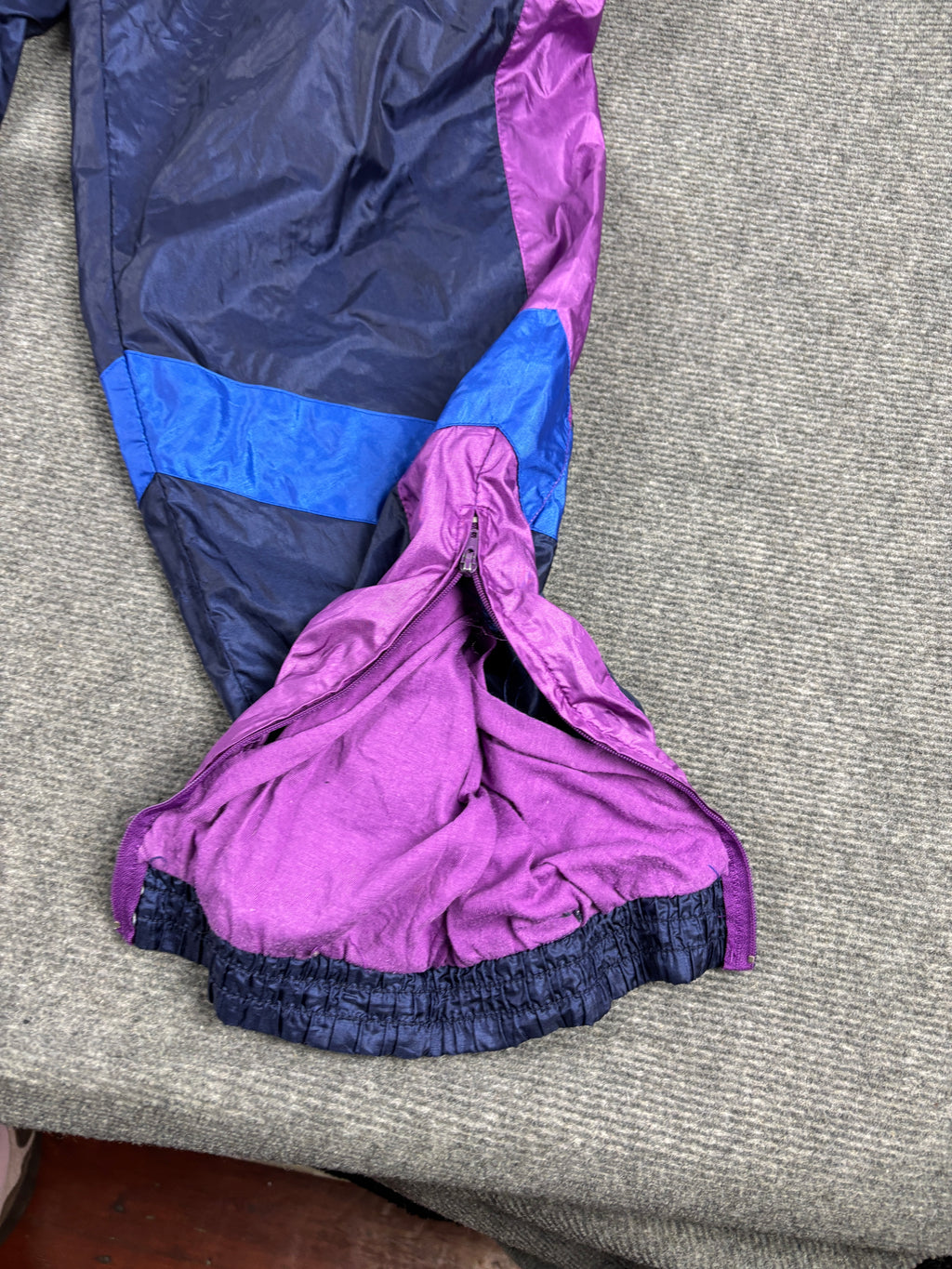 Vintage 90s Adidas Track Pants Size Large / XL Purple Pink Retro Cuffed Joggers