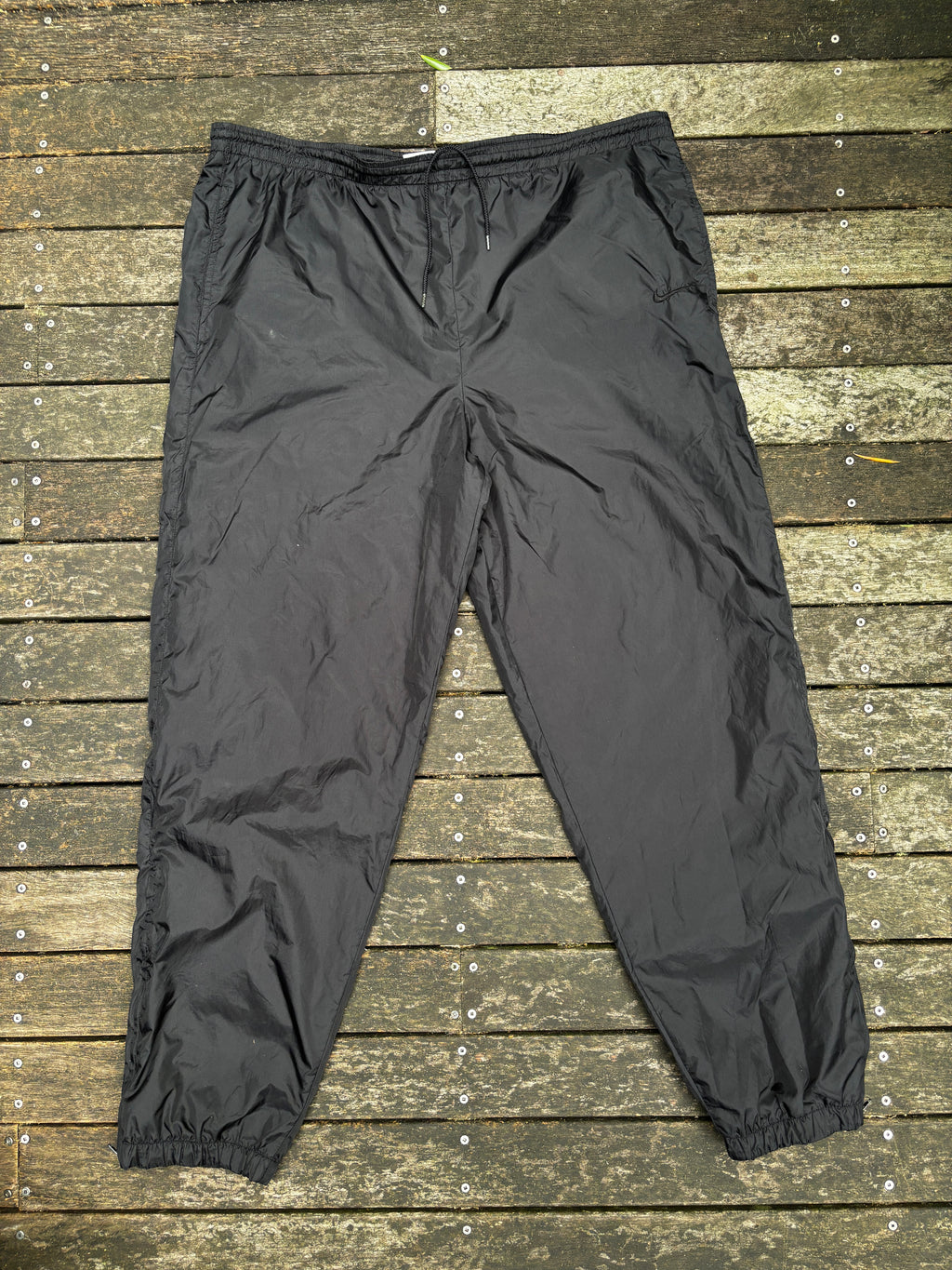Vintage 90's Black Nike Track Pants Size XL Nylon Windbreaker