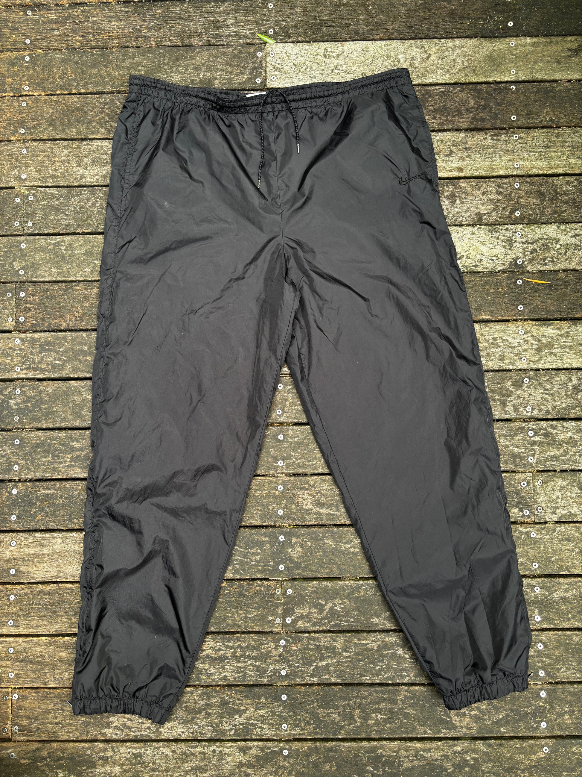 Vintage 90's Black Nike Track Pants Size XL Nylon Windbreaker