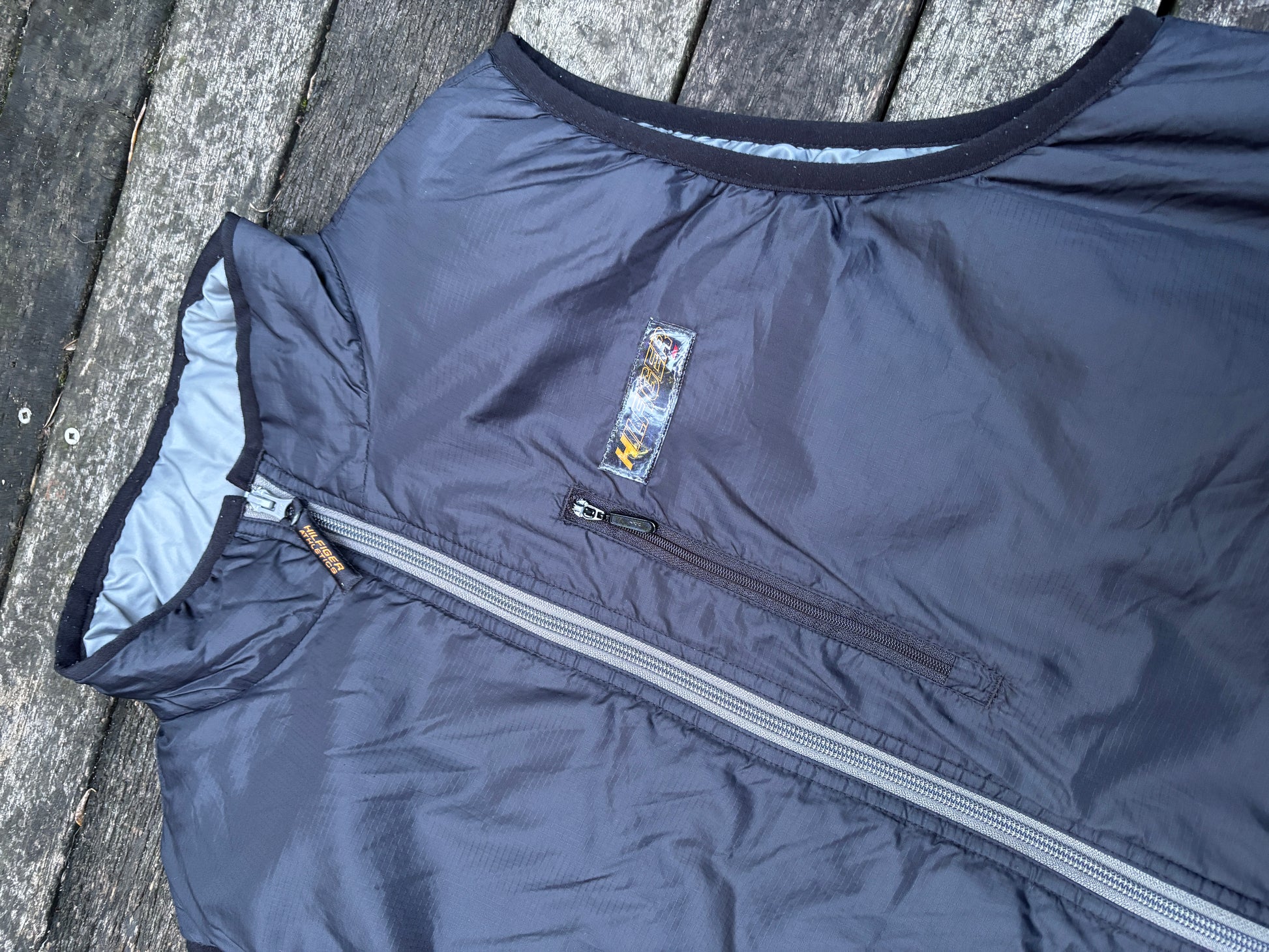 Vintage Tommy Hilfiger Athletics Puffer Vest Sz M Black