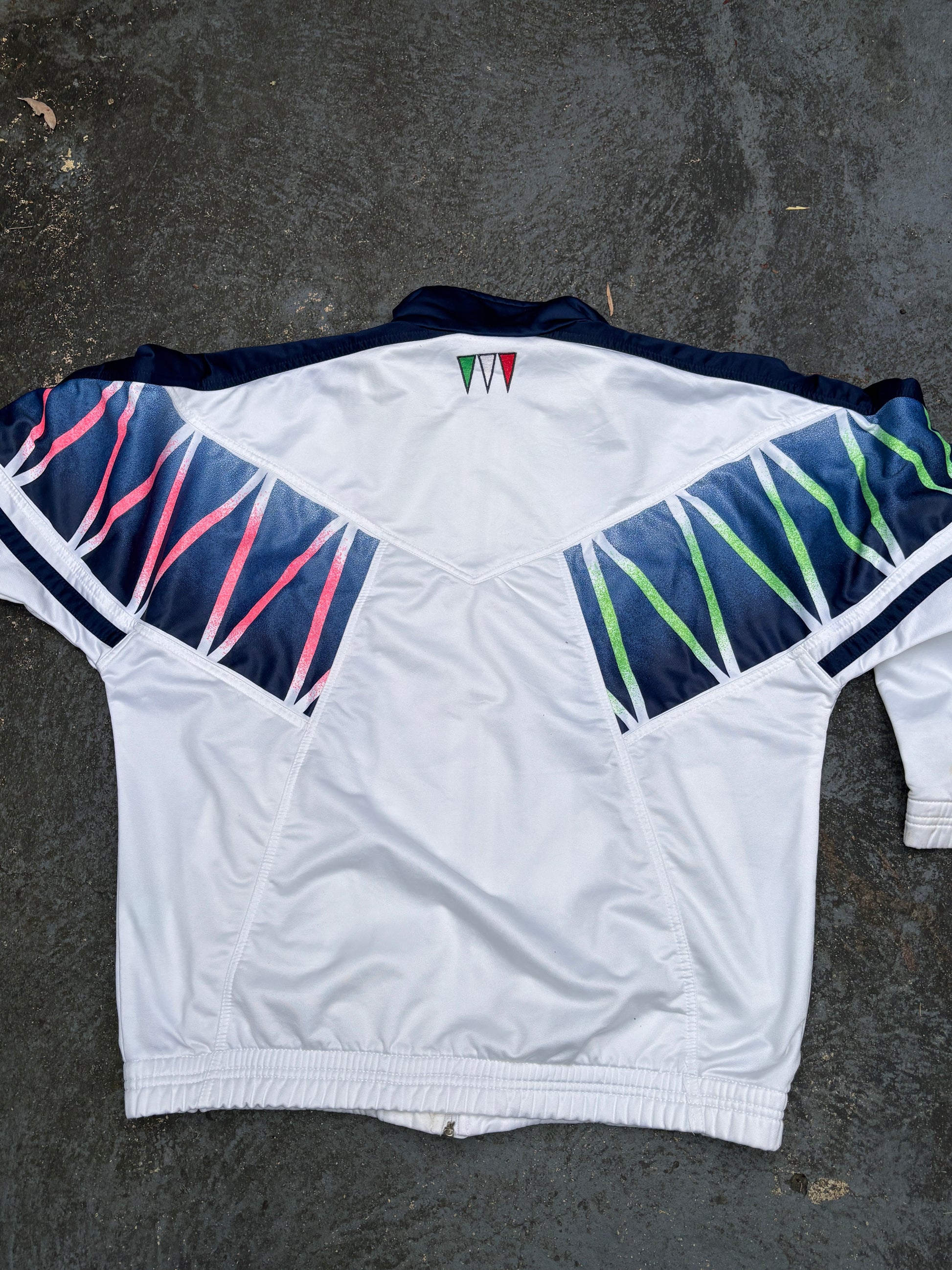 Vintage 1994 Diadora Italia Football Jacket Size M White Italy World Cup Zip Up