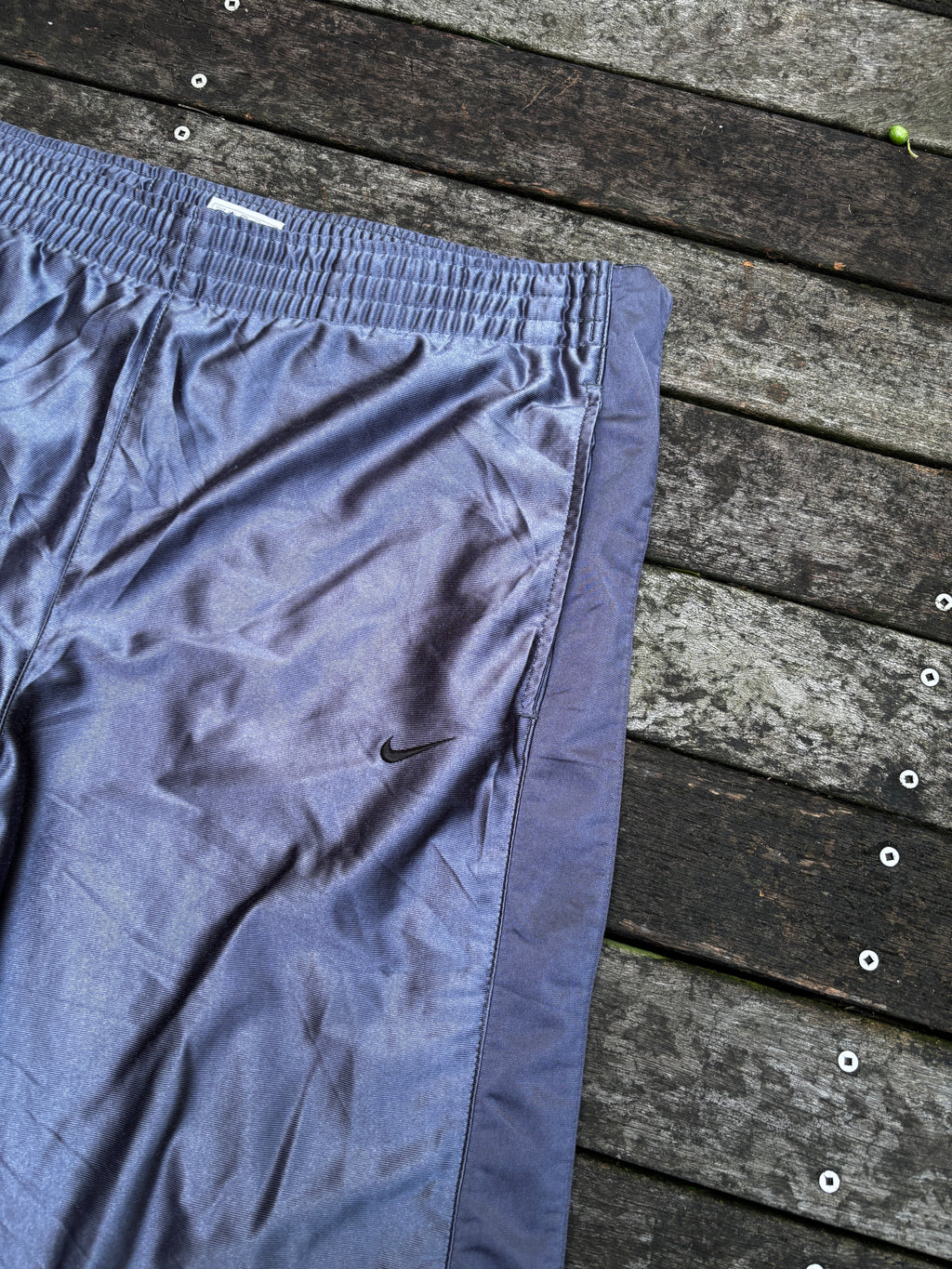 Nike Y2K Dark Grey Satin Tearaway Track Pants Size L