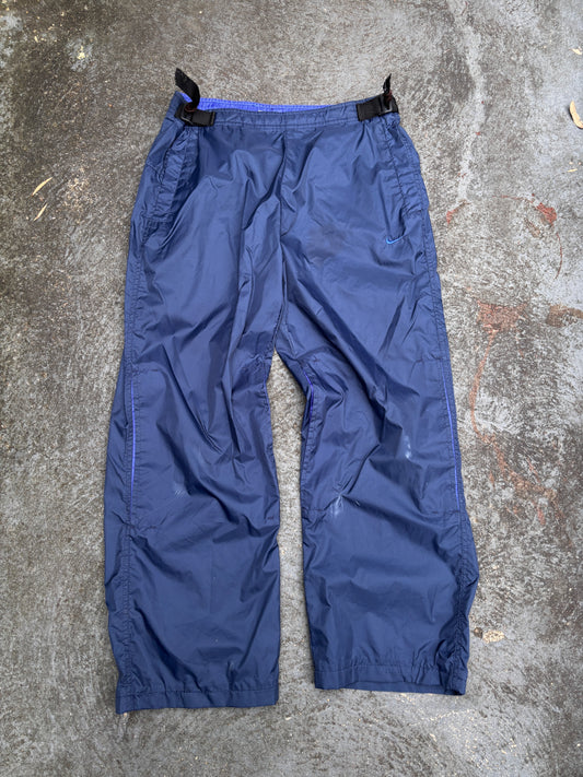 Vintage Y2K Nike Track Pants L Navy White Swoosh Spell Out Classic Windbreakers