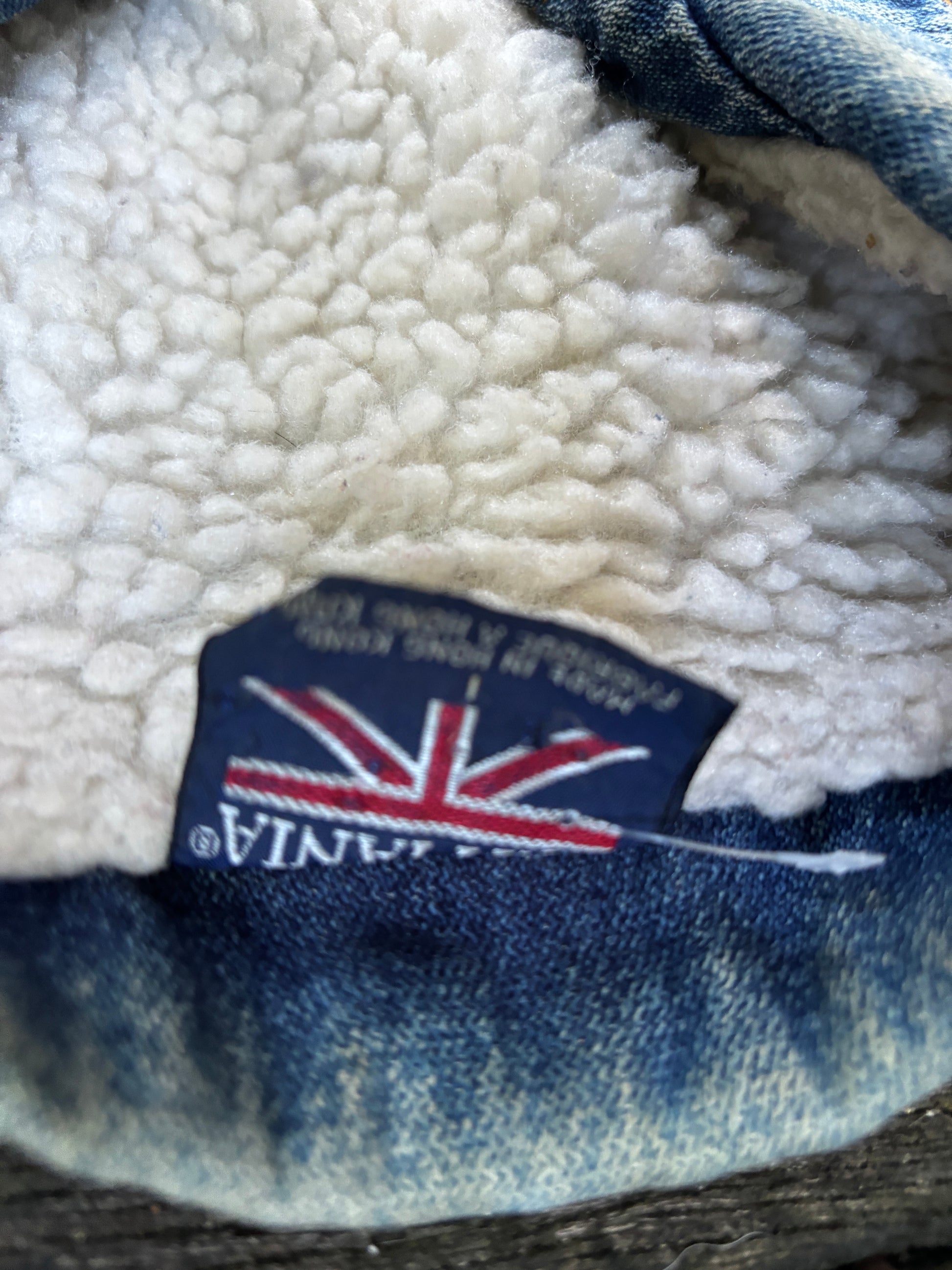 Vintage Brittania Denim Sherpa Vest Size L