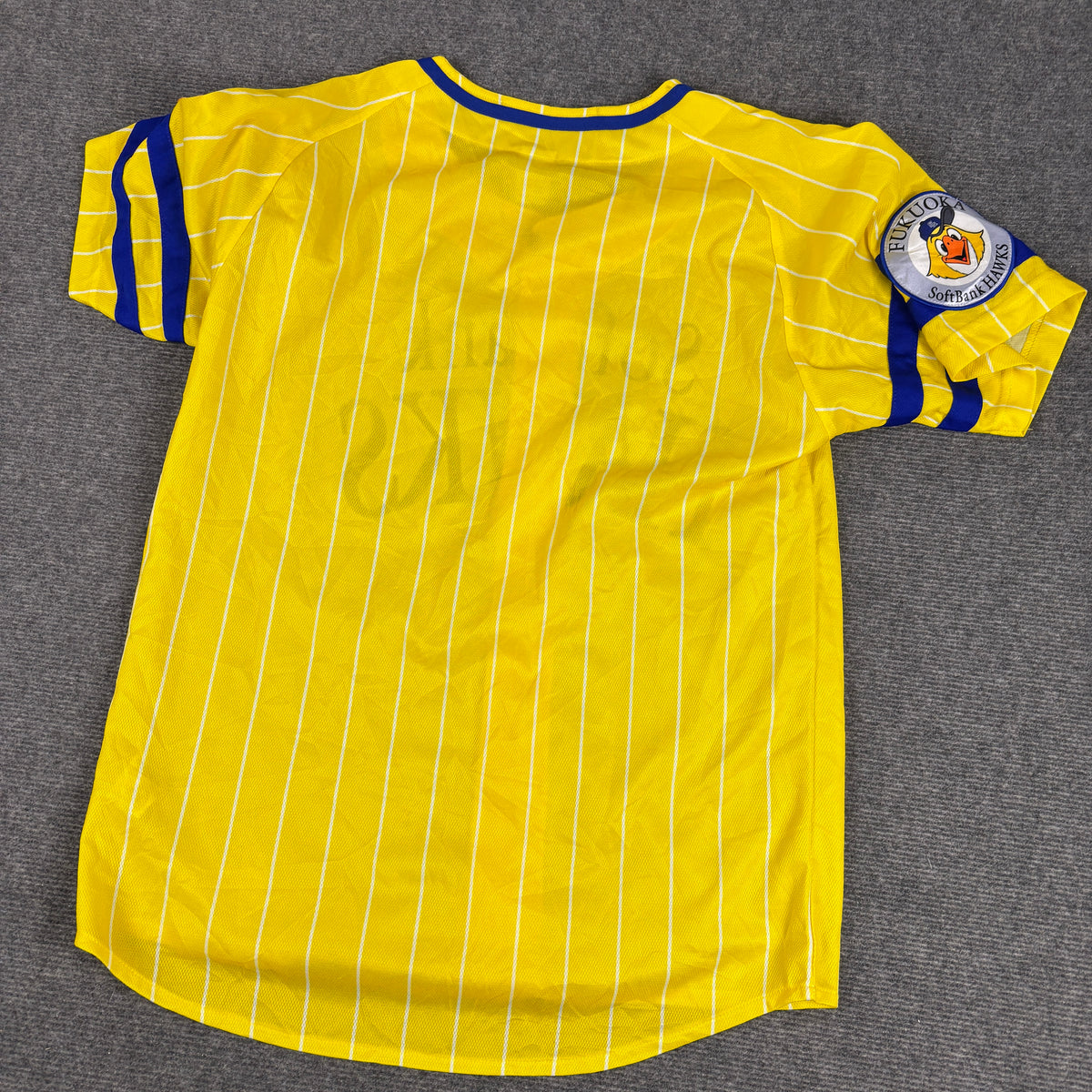 Majestic Soft Bank Hawks Jersey Men's Large Yellow Japanese Baseball NPL