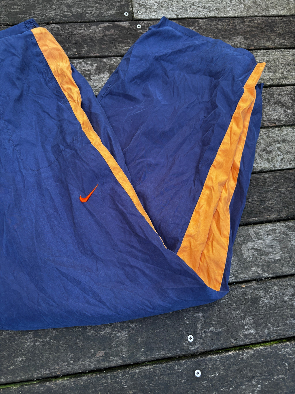 Vintage Y2K Nike Orange Navy Wide Leg Track Pants