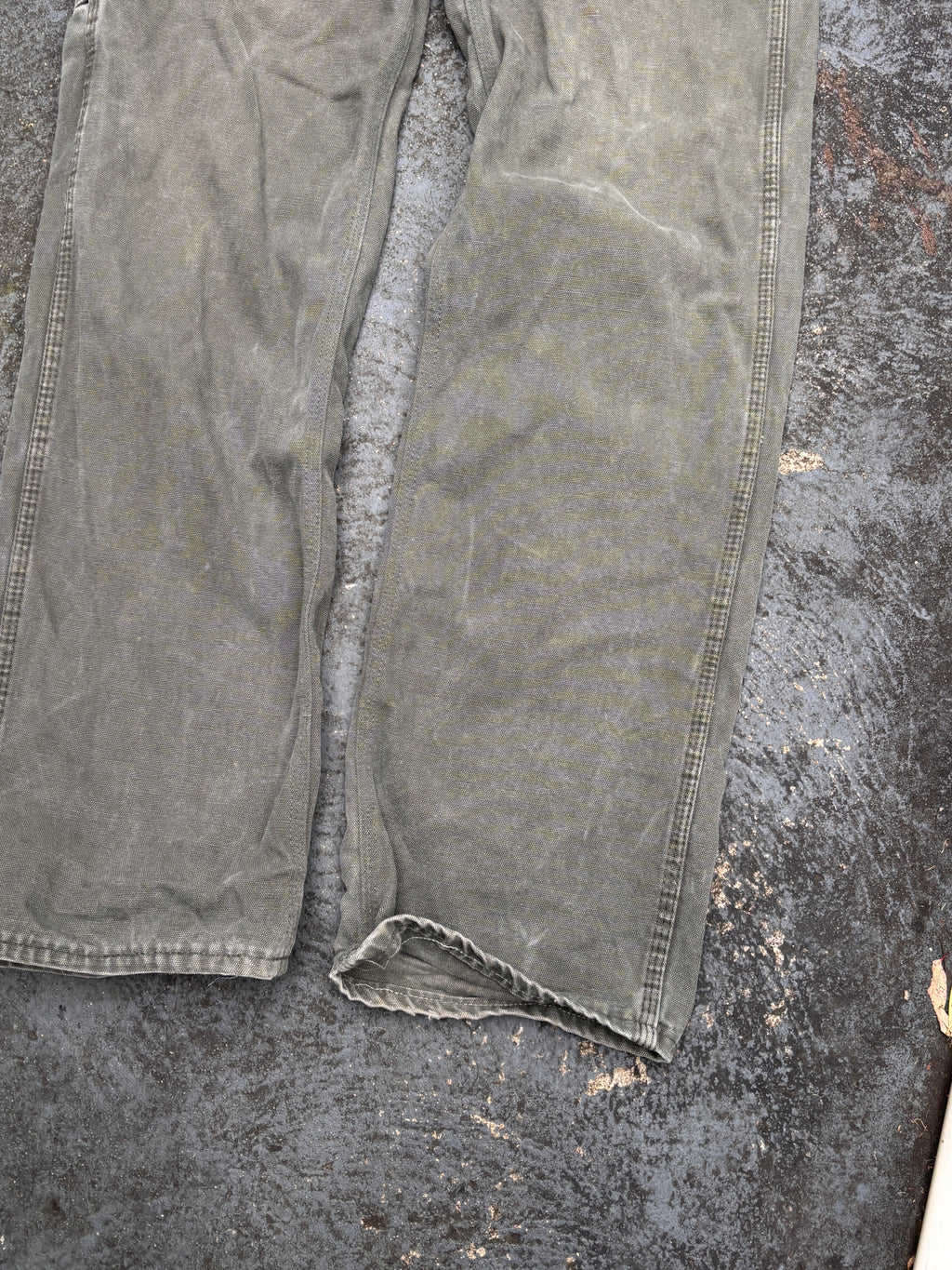 Dickies Carpenter Jeans Size 30 Khaki Olive Green Wide Leg Denim Pocket Logo