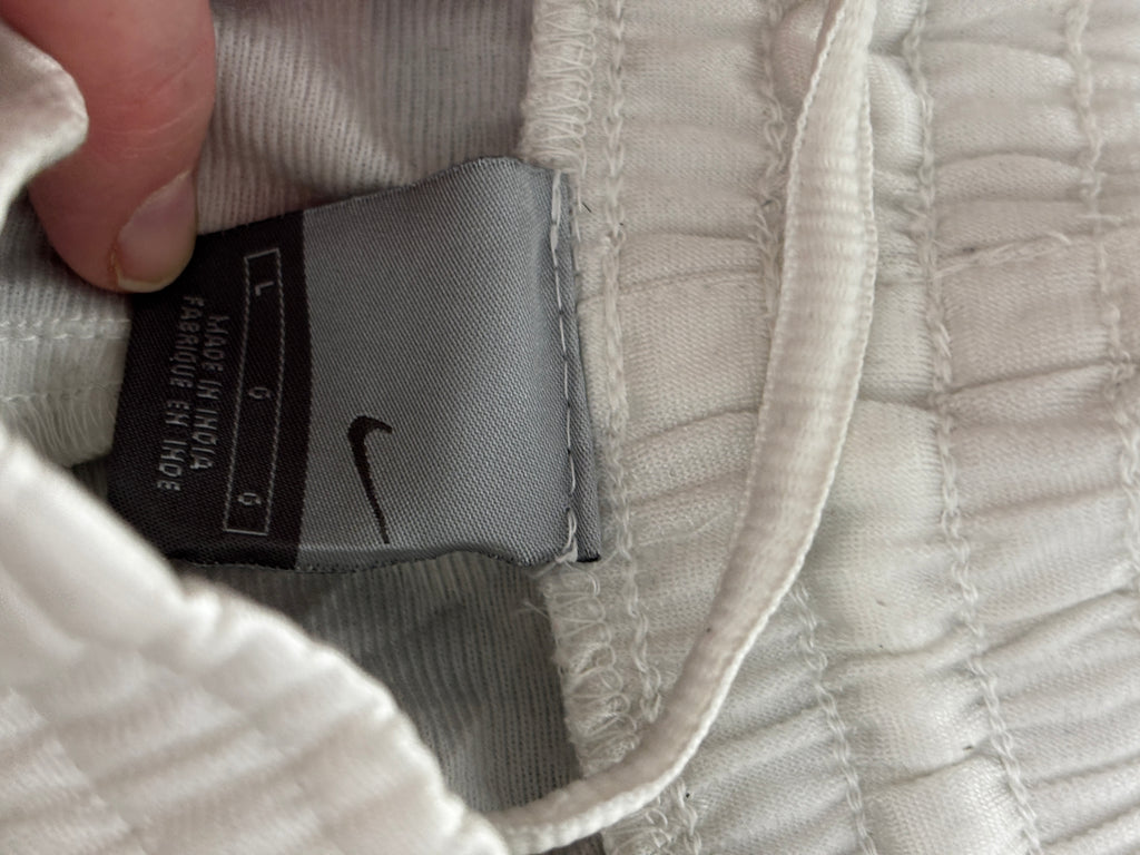 Classic Y2K Nike Track Pants Size L White Satin Style