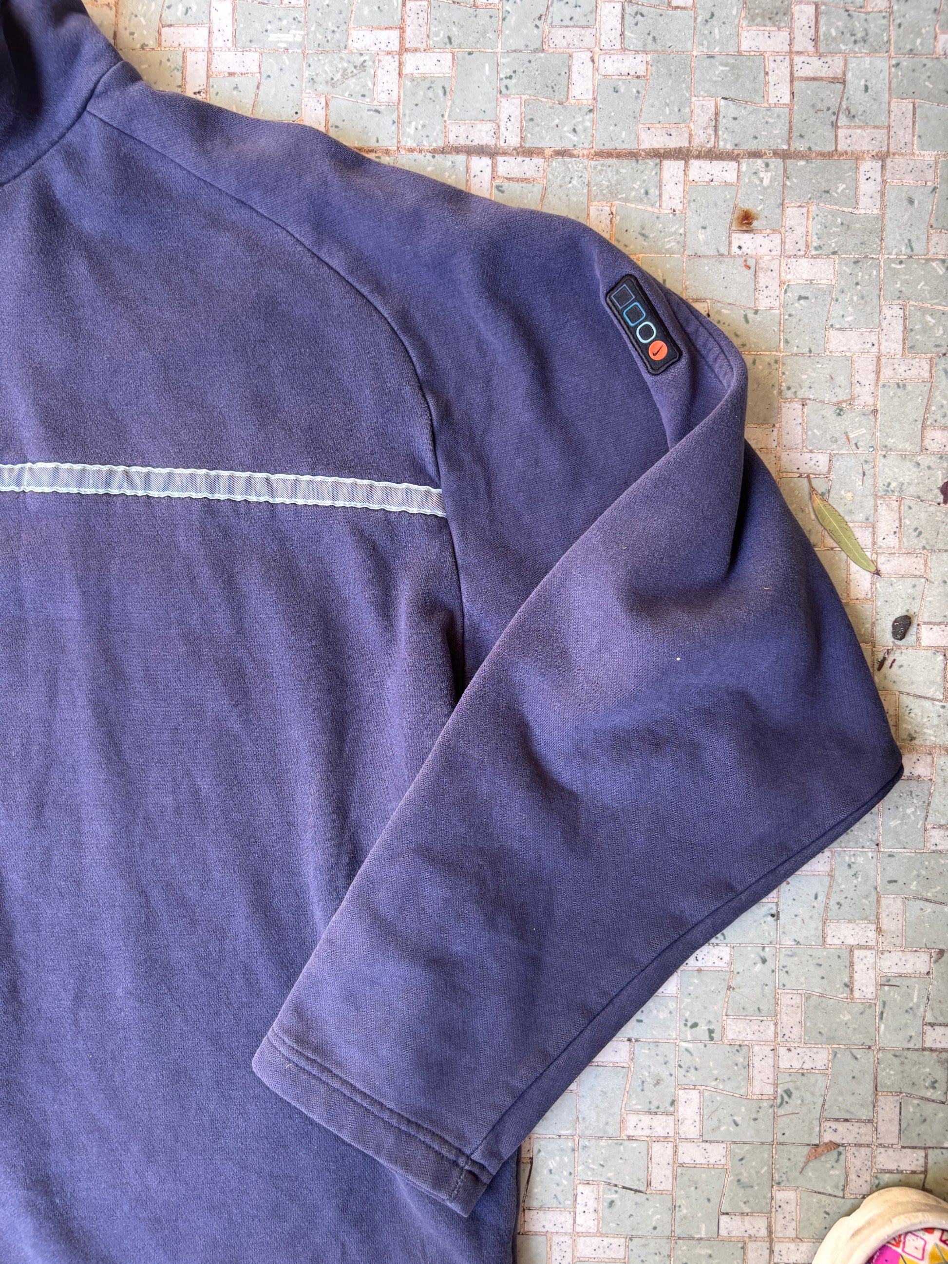 Vintage NIKE 1/4 Zip Jumper Size XL Navy Orange Swoosh Y2K 90's Boxy Pullover