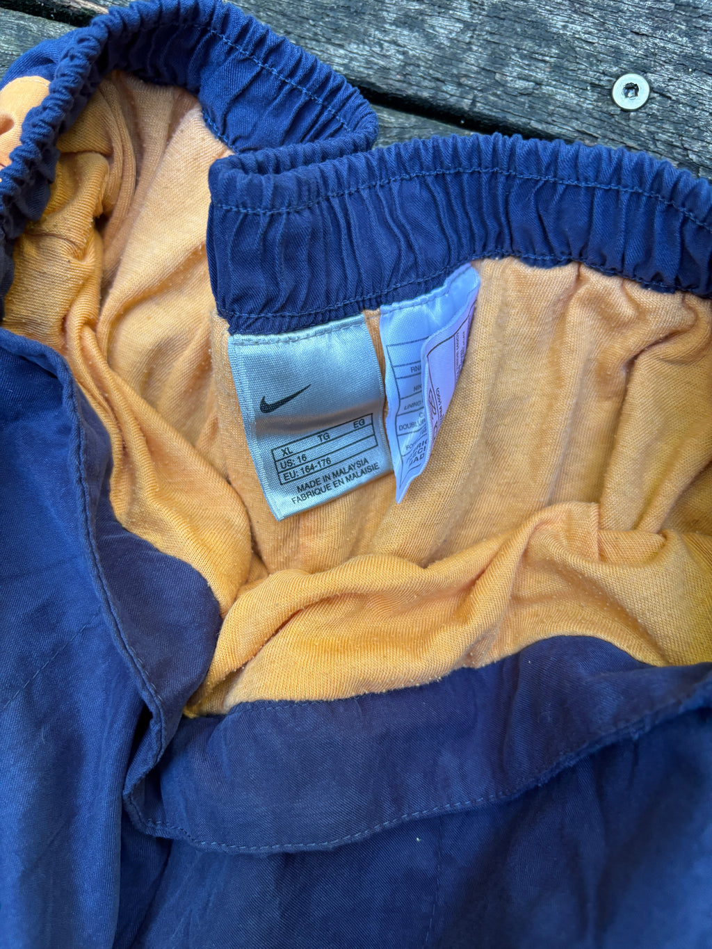 Vintage Y2K Nike Orange Navy Wide Leg Track Pants
