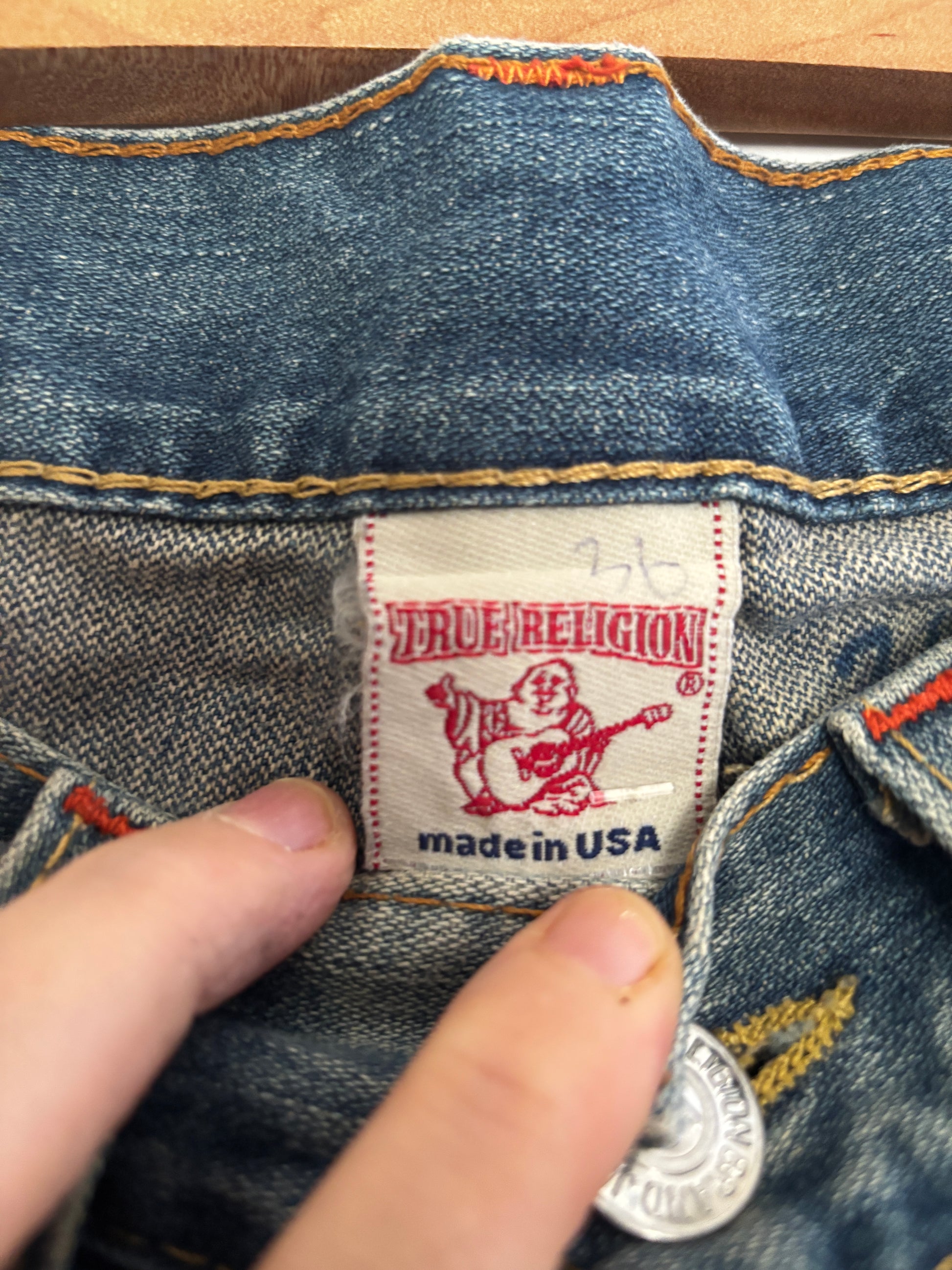 Y2K True Religion Billy Denim Shorts Jorts Size 36