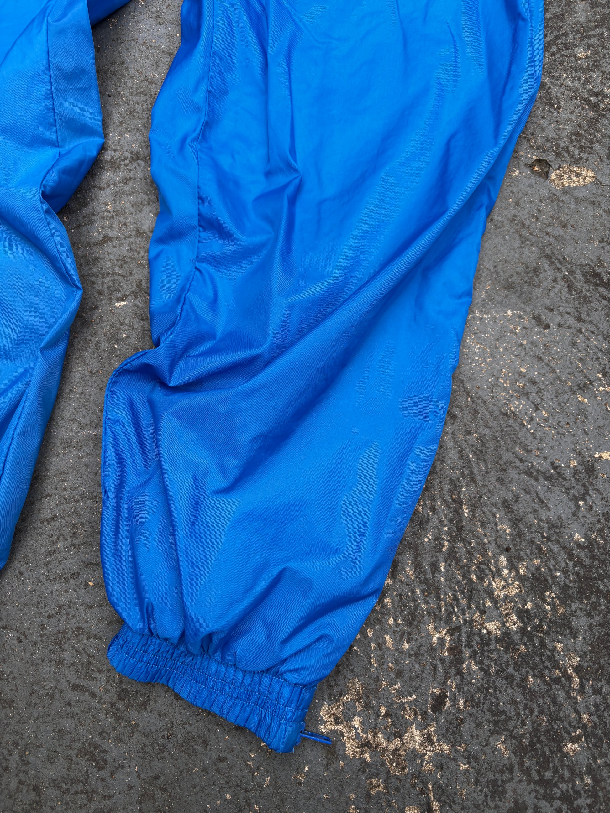 Vintage 90s Nike Track Pants Size XL Double Blue Swoosh Classic Nylon Windbreaker