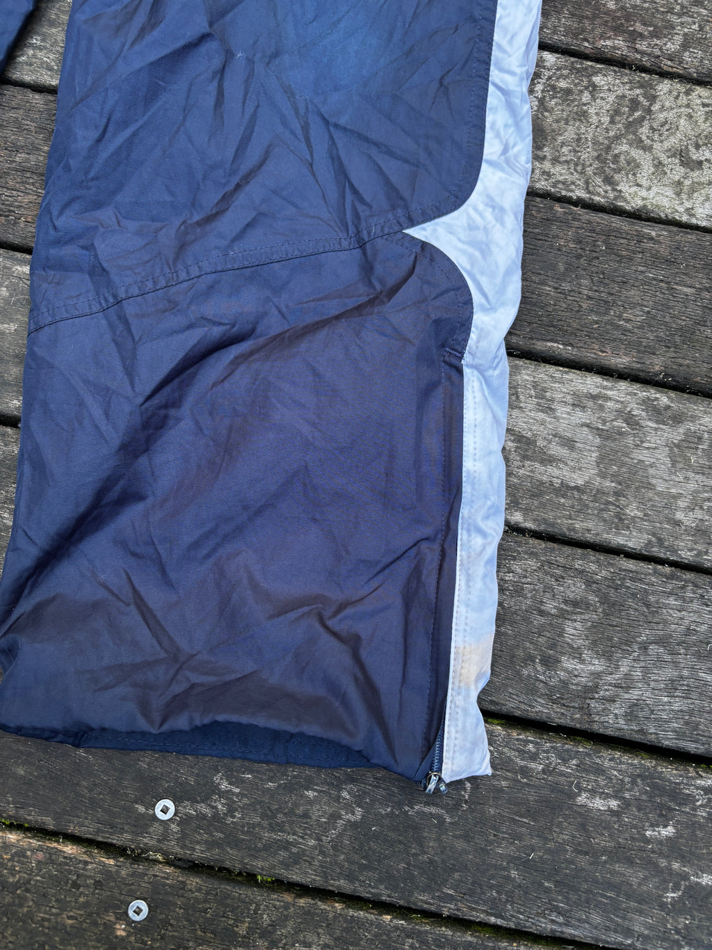 Y2K Nylon Nike Track Pants Navy Yellow Windbreakers