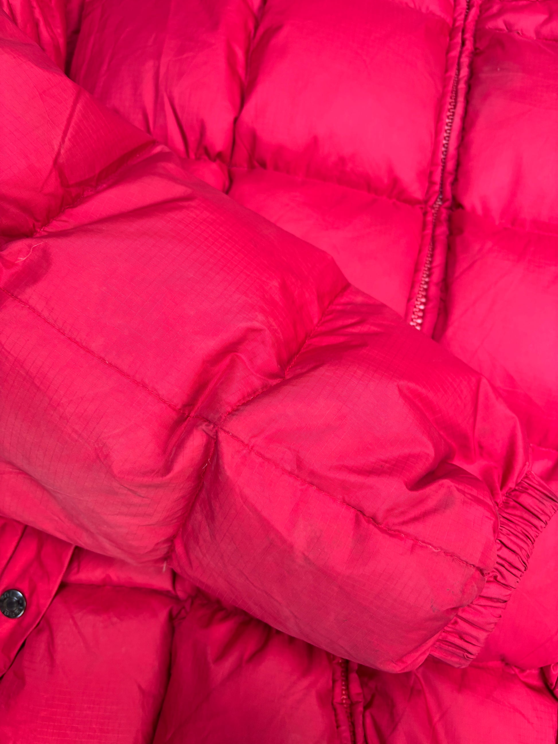 Vintage 90s Polo Ralph Lauren Down Jacket Sz M Red Puffer Embroidered Logo Boxy