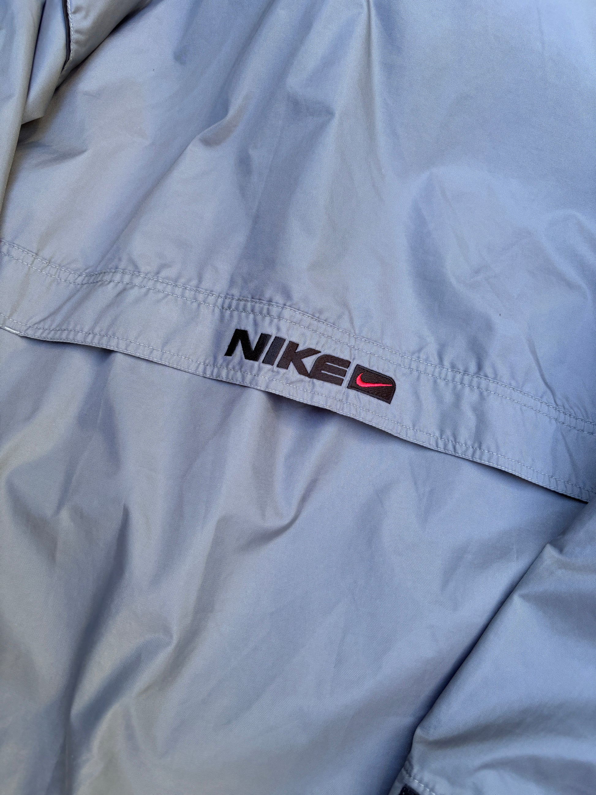 Vintage Y2K Nike Jacket Size XL Oversized Spell Out Kangaroo Pouch Windbreaker