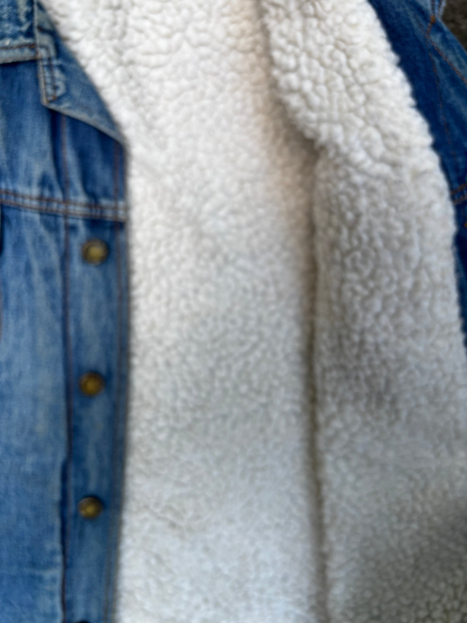 Vintage Brittania Denim Sherpa Vest Size L