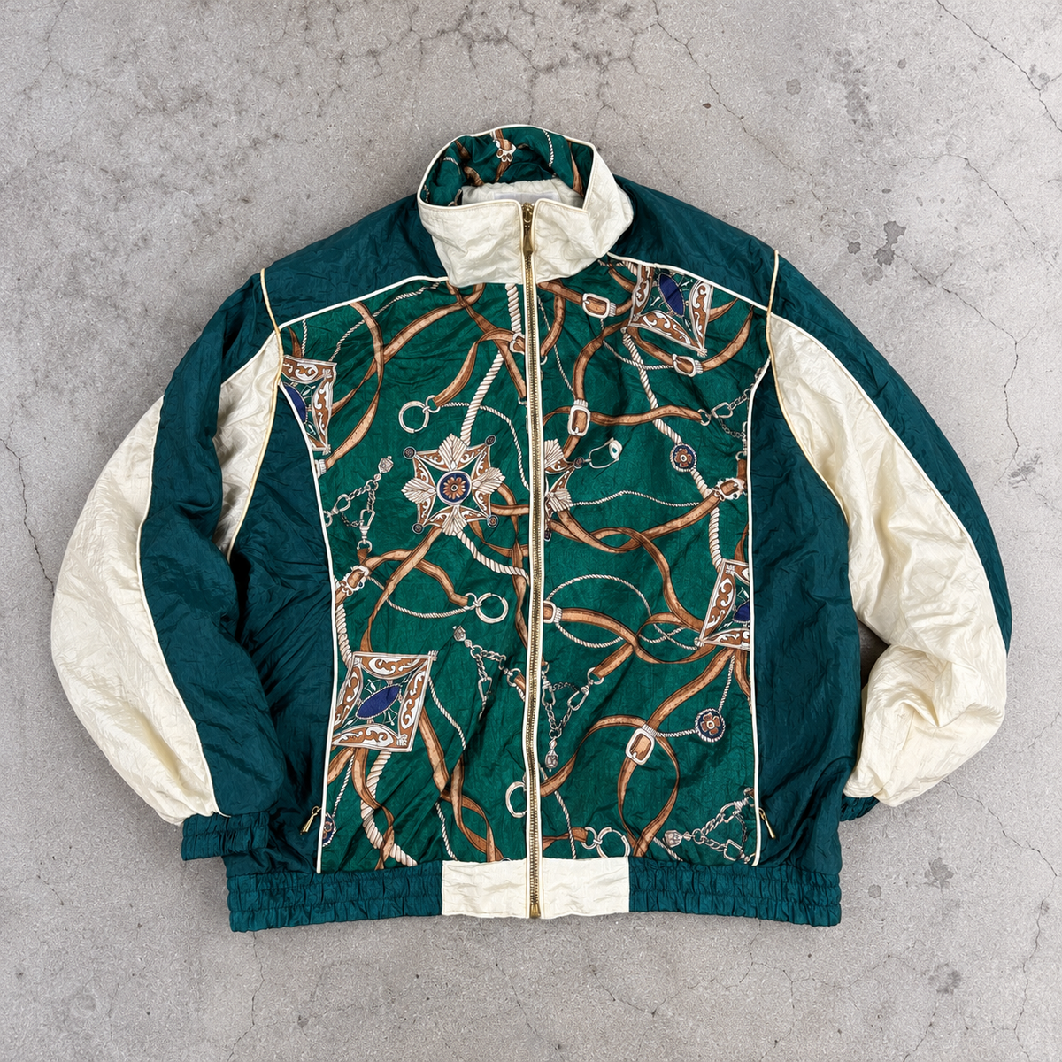 Vintage Active Frontier Belting Windbreaker Jacket Women's Large Green Full Zip
