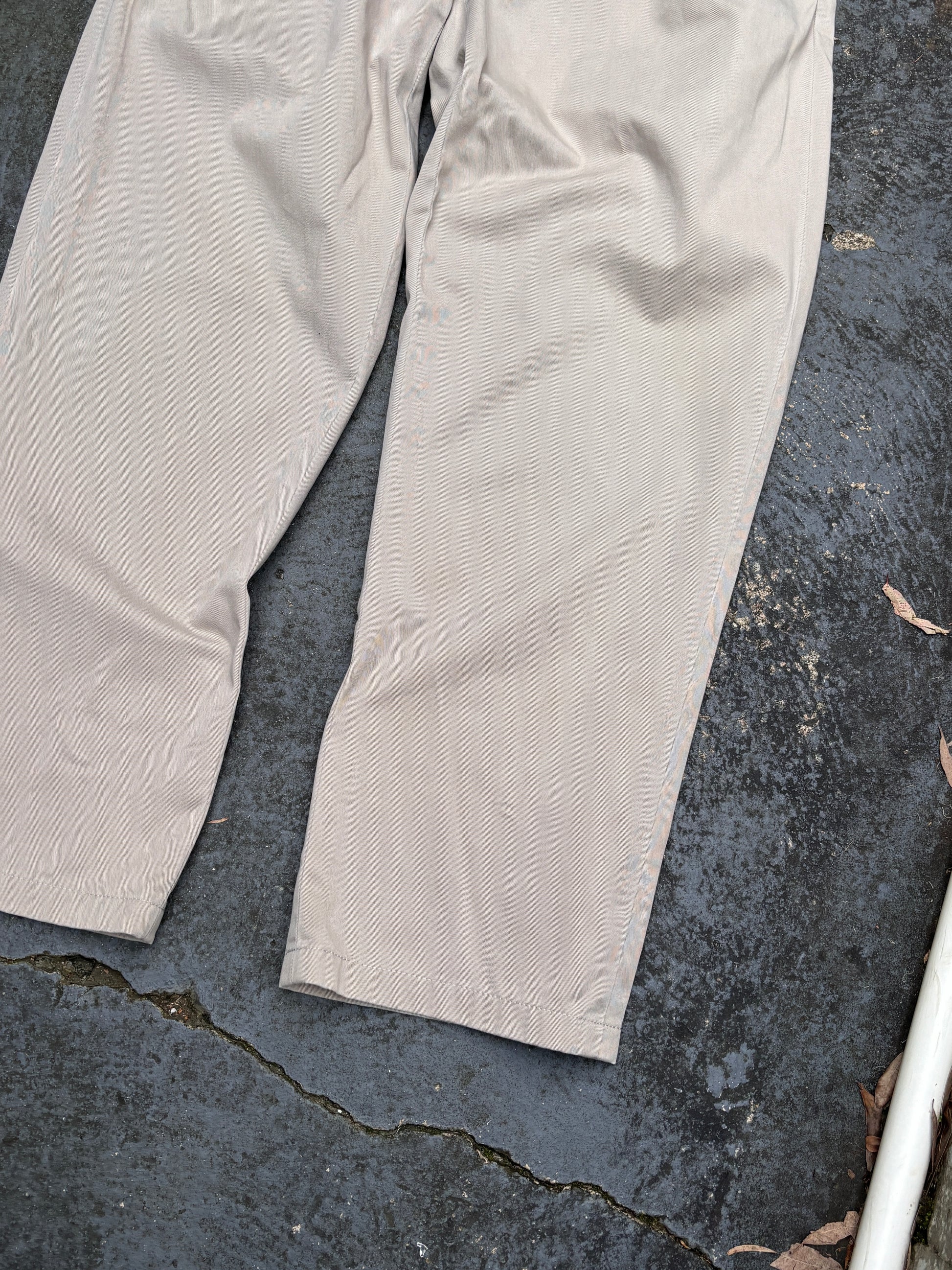 Vintage 90s Polo Ralph Lauren Chino Pants Size 32 Khaki Wide Leg Ethan Pant Navy Pony