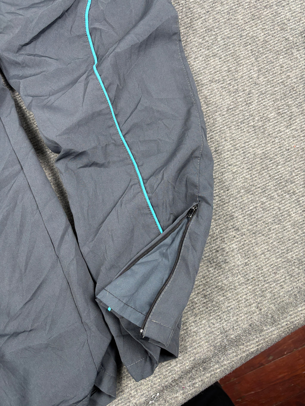 Vintage Adidas F50 Track Pants Men's Small Grey Blue Football Cuffed Joggers