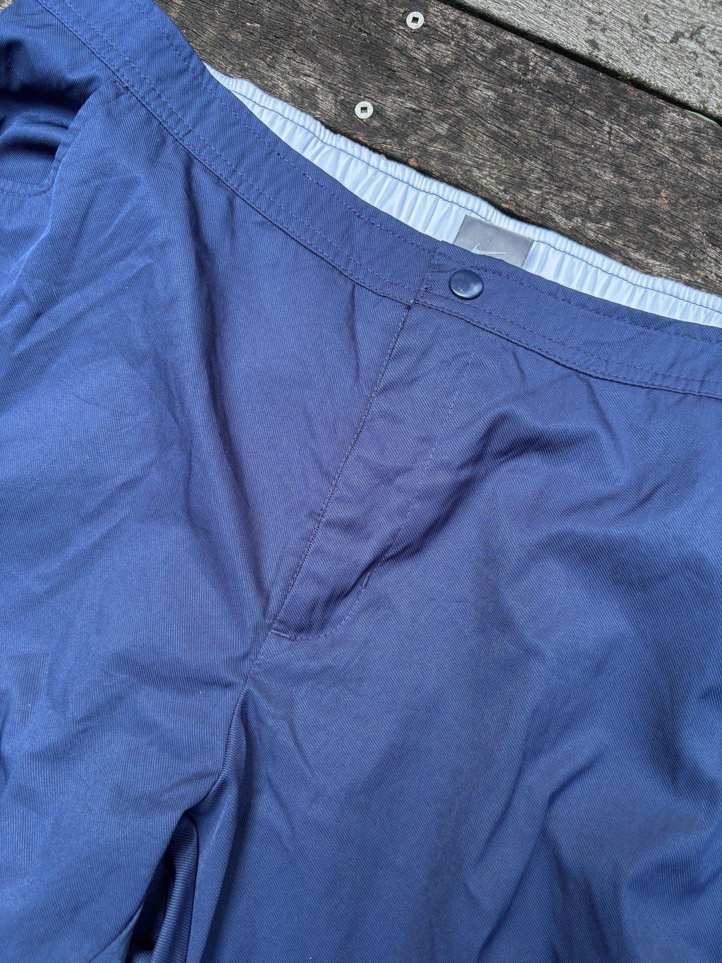 Vintage Y2K Nike Nylon Chino Pants Sz XL Navy Womens