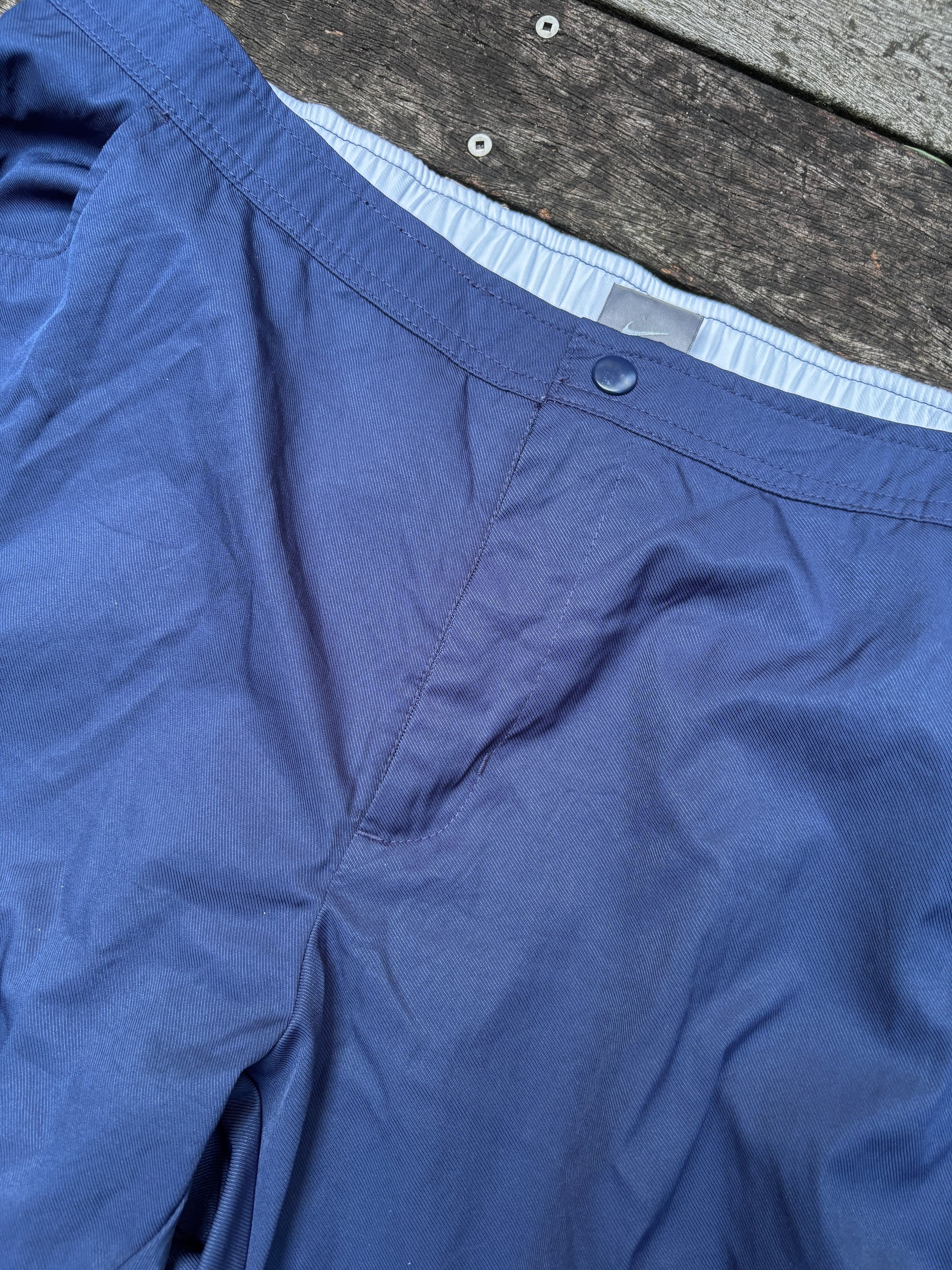 Vintage Y2K Nike Nylon Chino Pants Sz XL Navy Womens