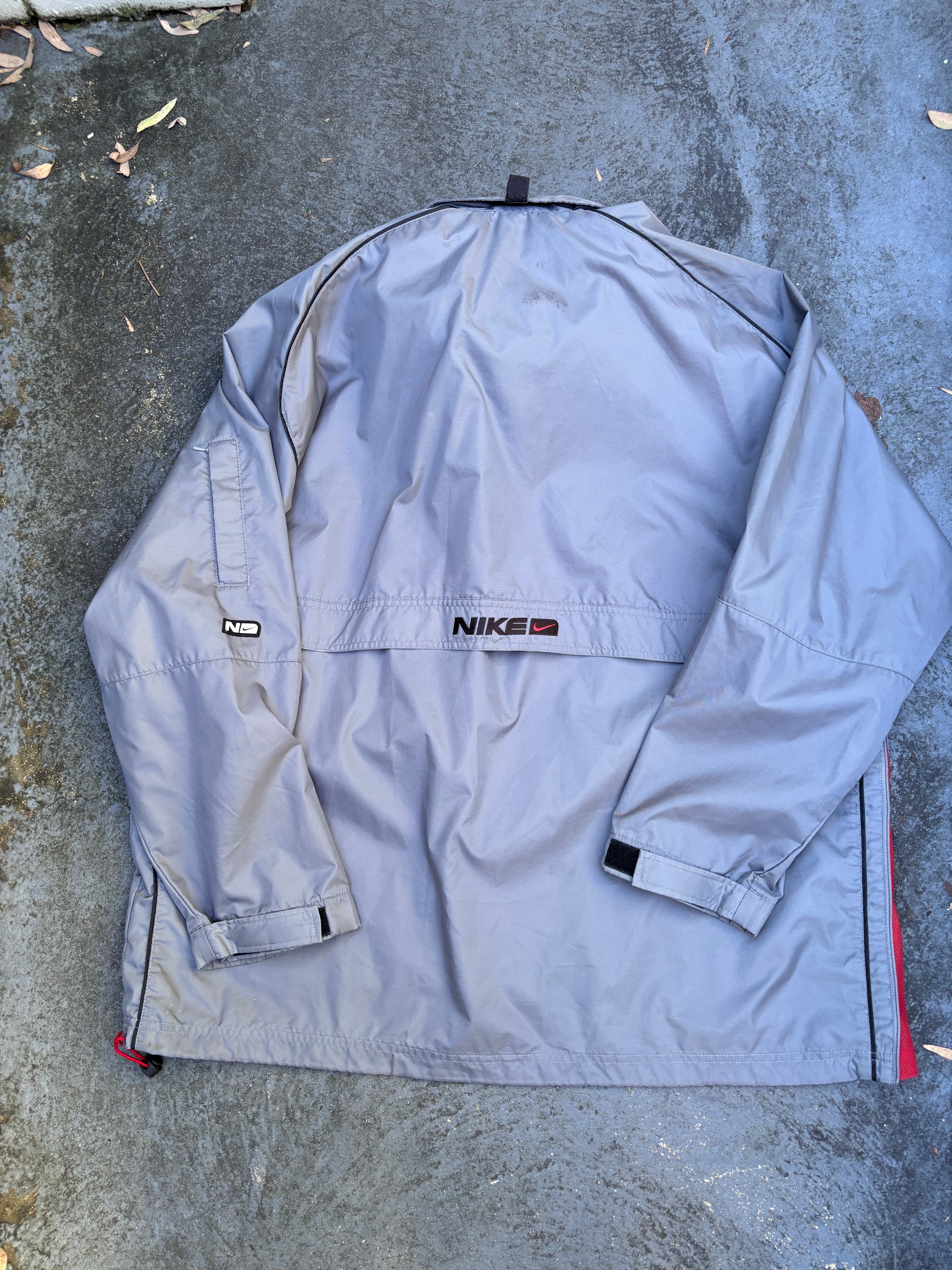 Vintage Y2K Nike Jacket Size XL Oversized Spell Out Kangaroo Pouch Windbreaker