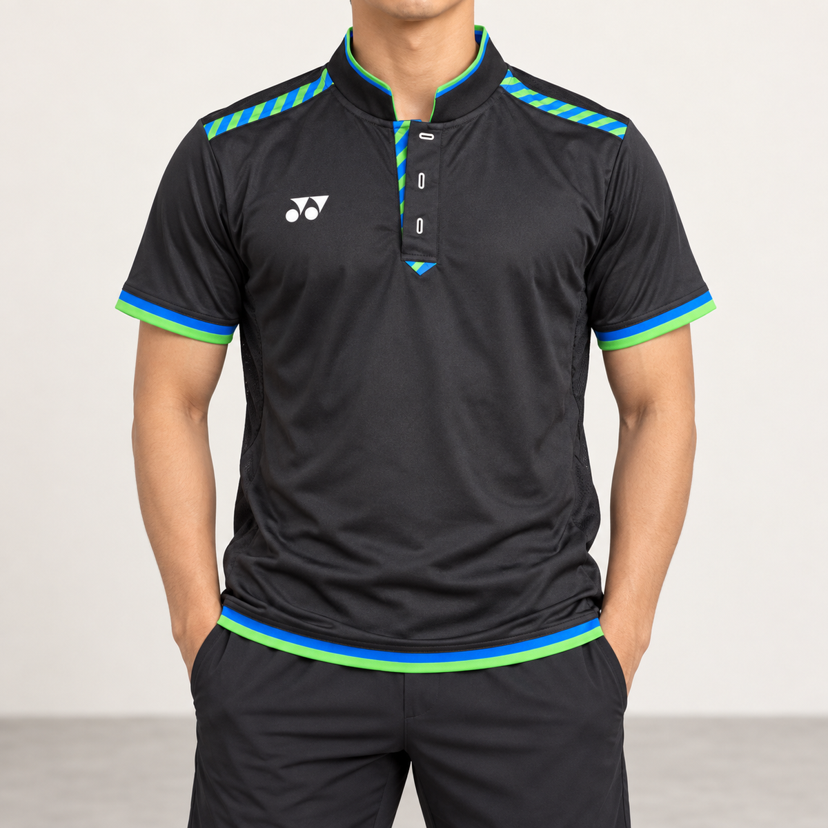 Yonex Tennis Polo Shirt Men's Small Black Activewear Japanese Stock