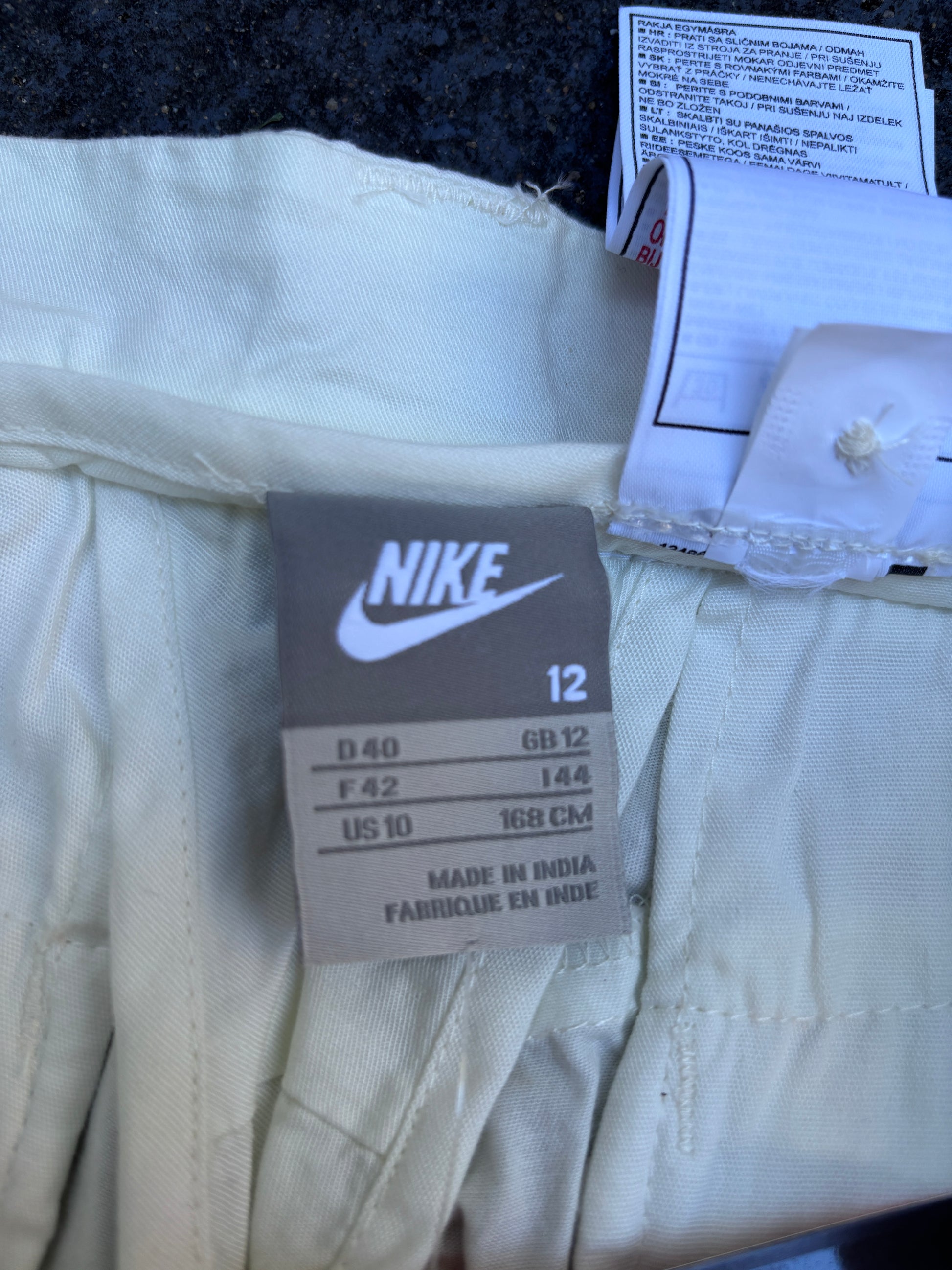 Vintage Y2K Nike Pants Size 12 (M) Double White NWT Pleated Wide Leg Cotton