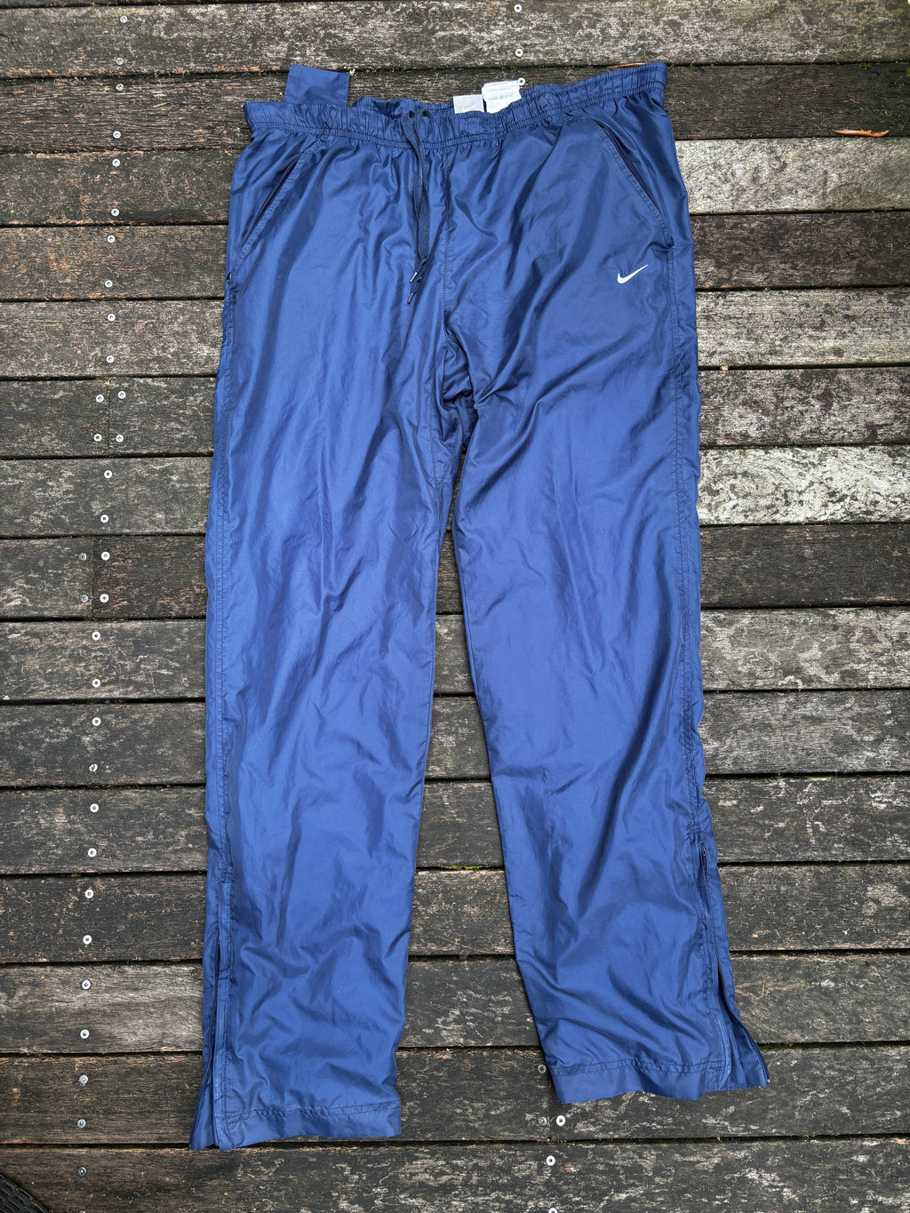 Classic Y2K Nike Track Pants Sz L Navy