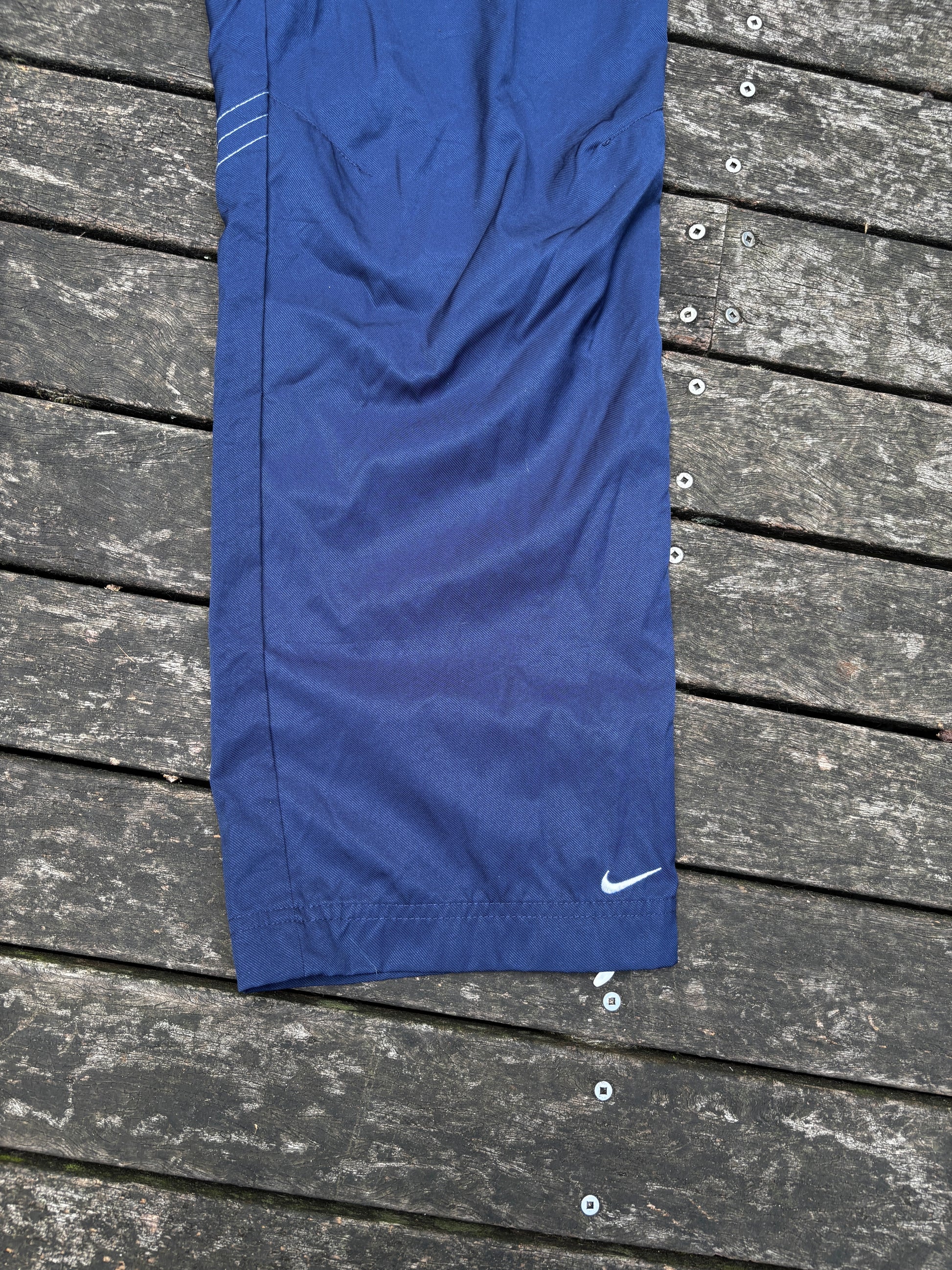 Vintage Y2K Nike Nylon Chino Pants Sz XL Navy Womens