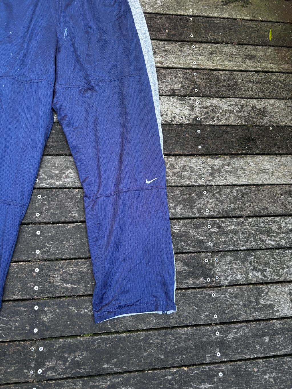 Nike Navy Y2K Wide Leg Track Pants Size S