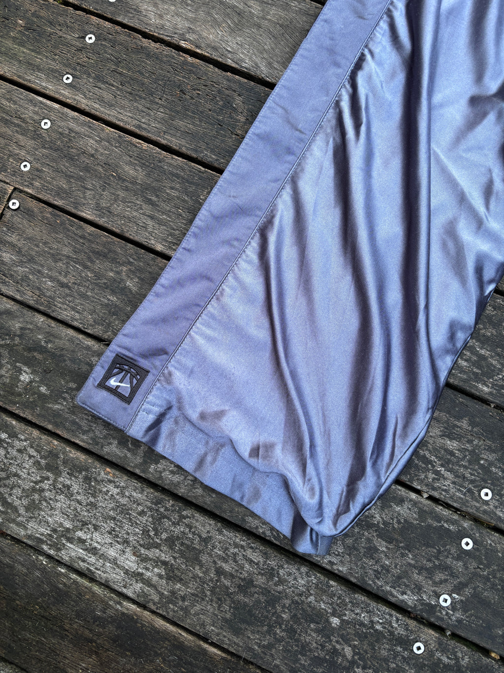 Nike Y2K Dark Grey Satin Tearaway Track Pants Size L