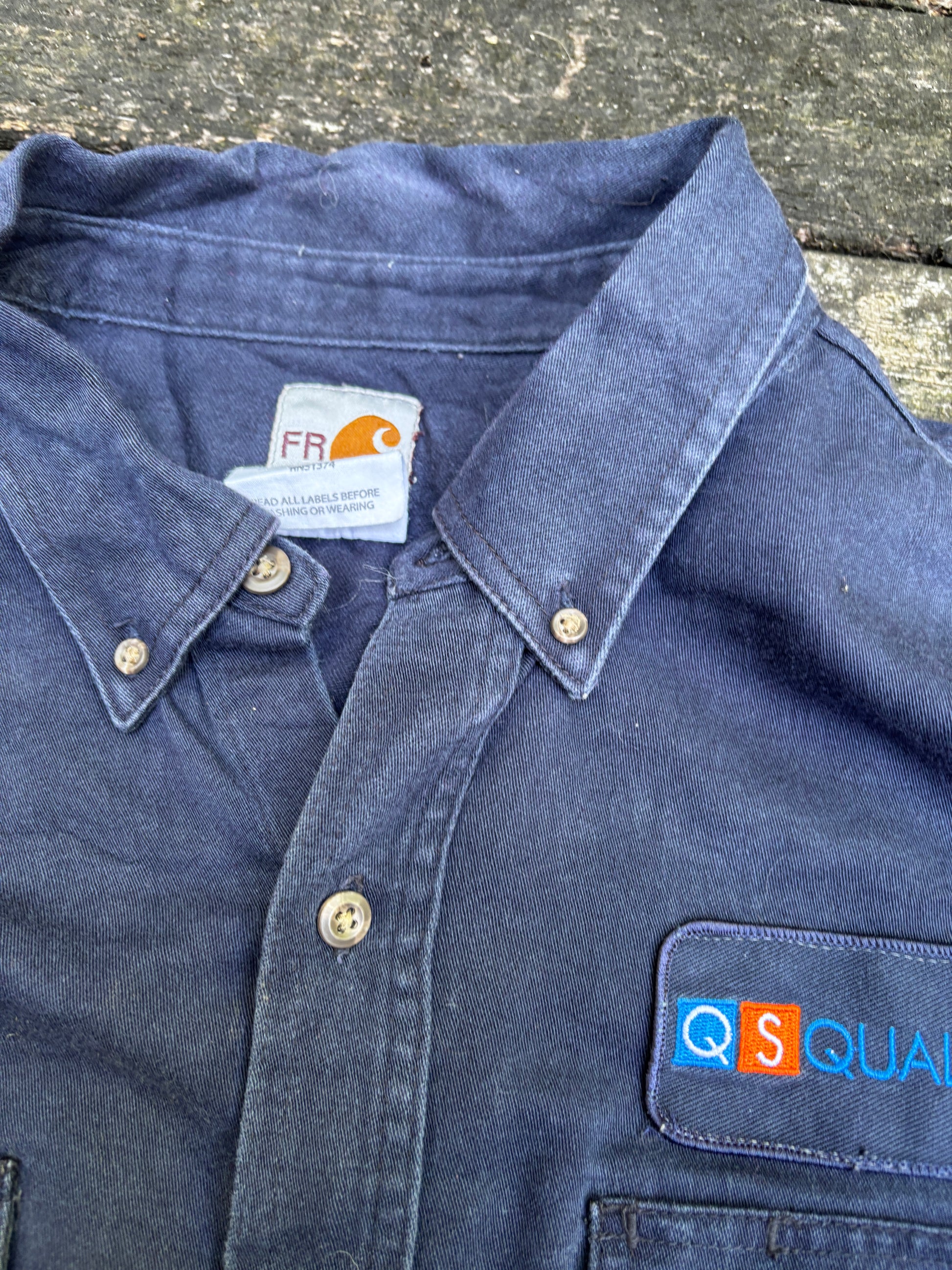 Carhartt FR Workwear Shirt Size XL Dark Blue