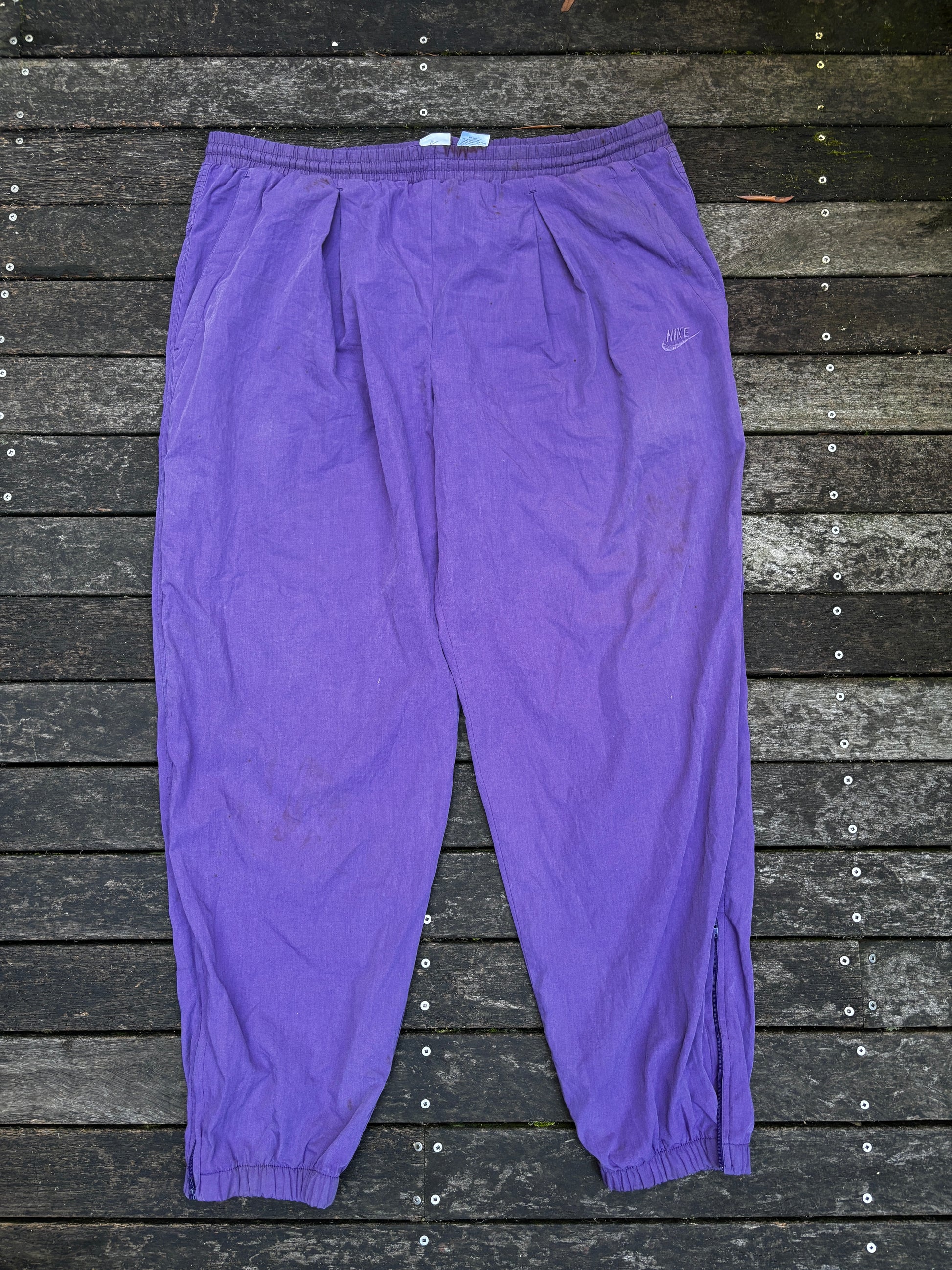 Vintage 90's Purple Nike Nylon Track Pants Size XL