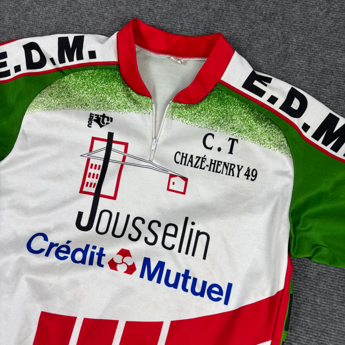 Vintage 90s EDM Cycling Jersey Men's Medium White Multi Made in Italy