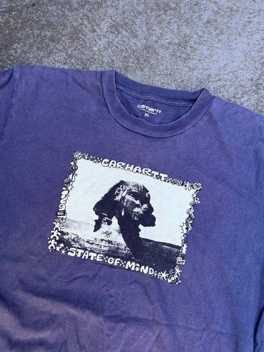 Carhartt WIP Sphinx T-shirt Size XL Navy State of Mind Graphic UK Release Only
