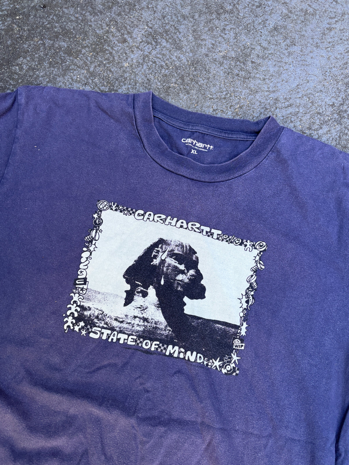 Carhartt WIP Sphinx T-shirt Size XL Navy State of Mind Graphic UK Release Only
