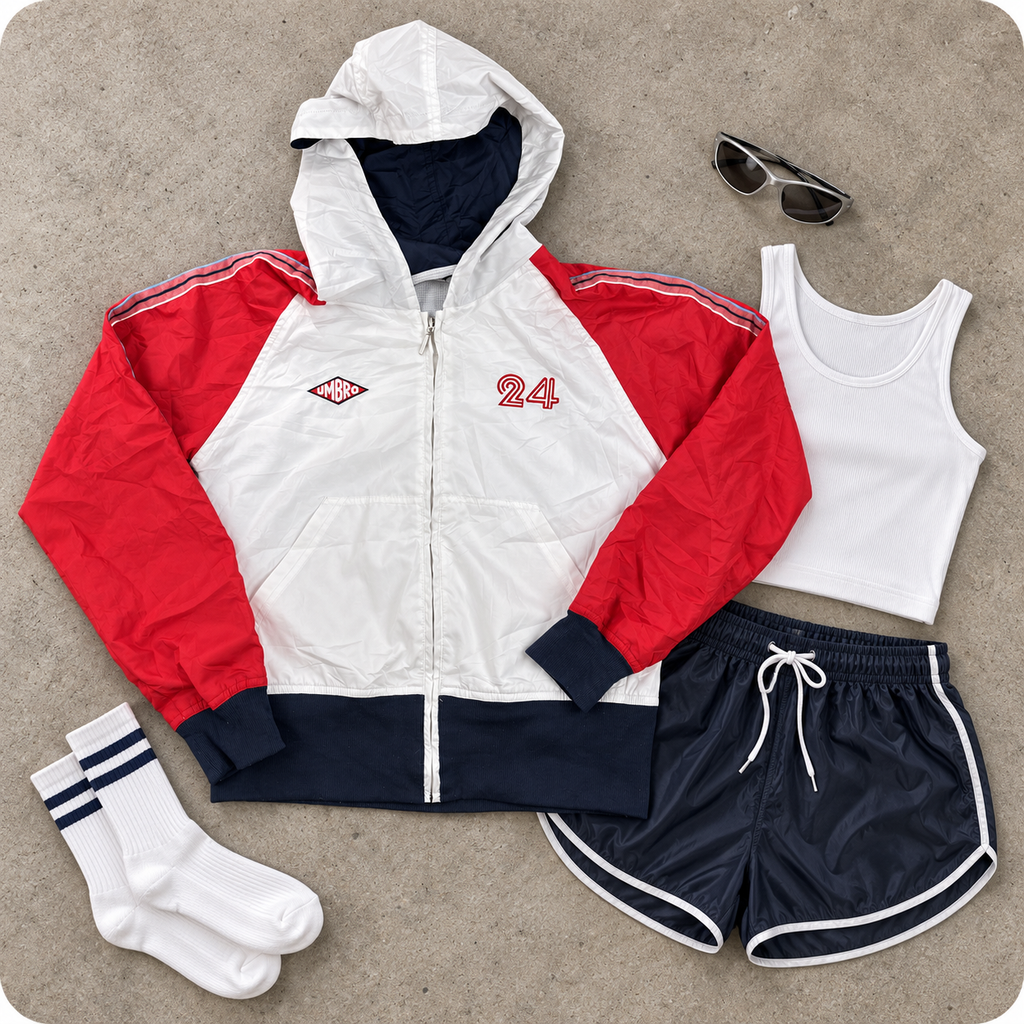 Vintage Y2K Umbro England Jacket Women's Small White Red Windbreaker